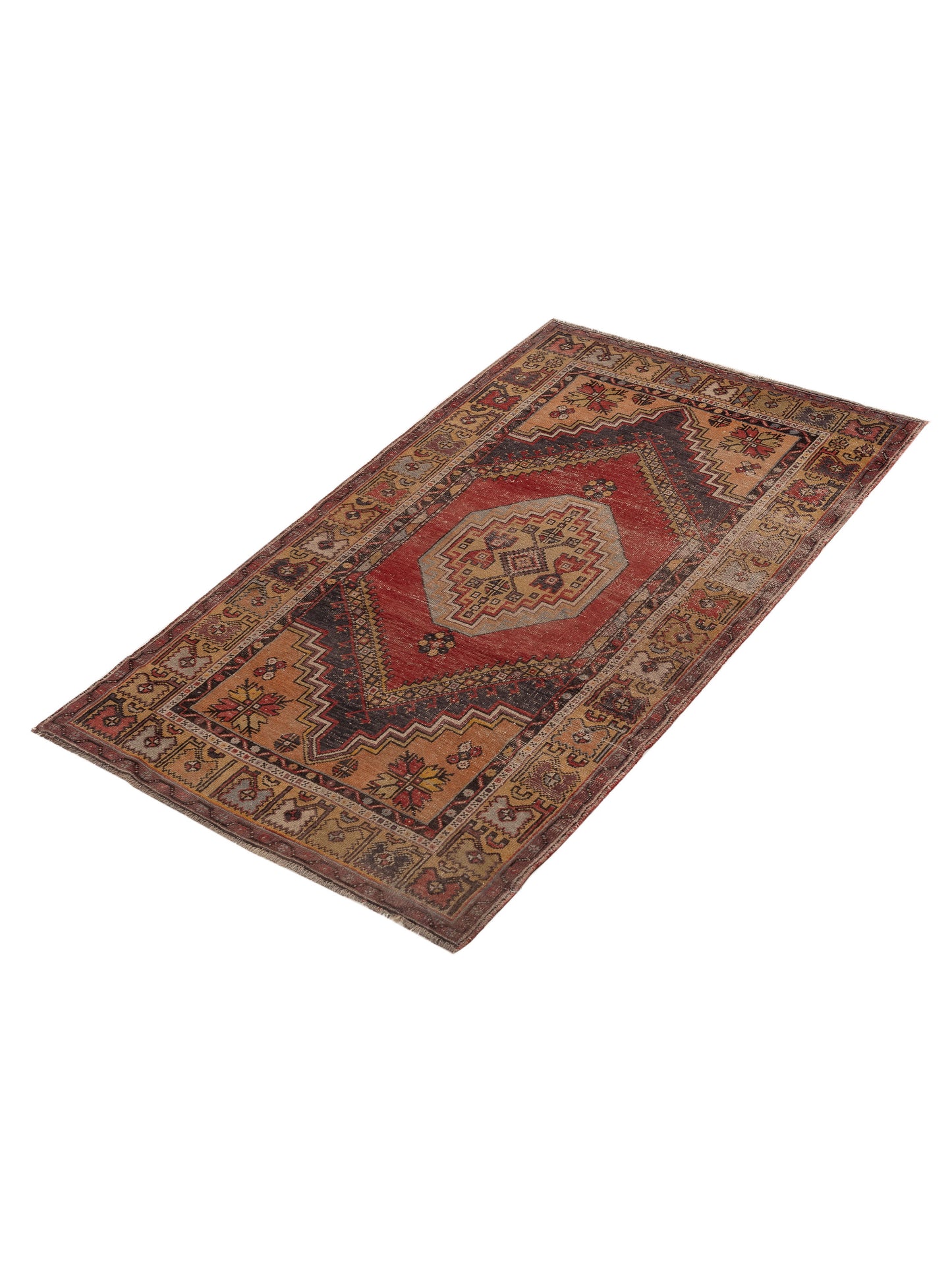 Old Anatolian 154180 Red Gold 3.9x6.11 Hand Knotted Rug