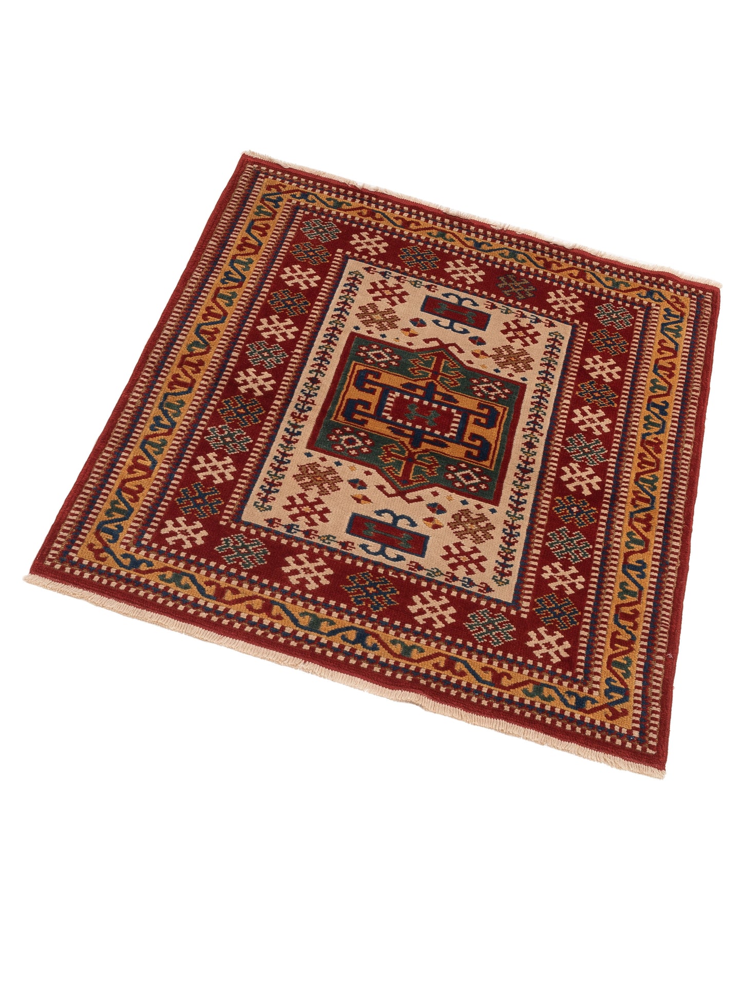 Turkish Shirwan 145231 Red Gold 4.3x5.3 Hand Knotted Rug