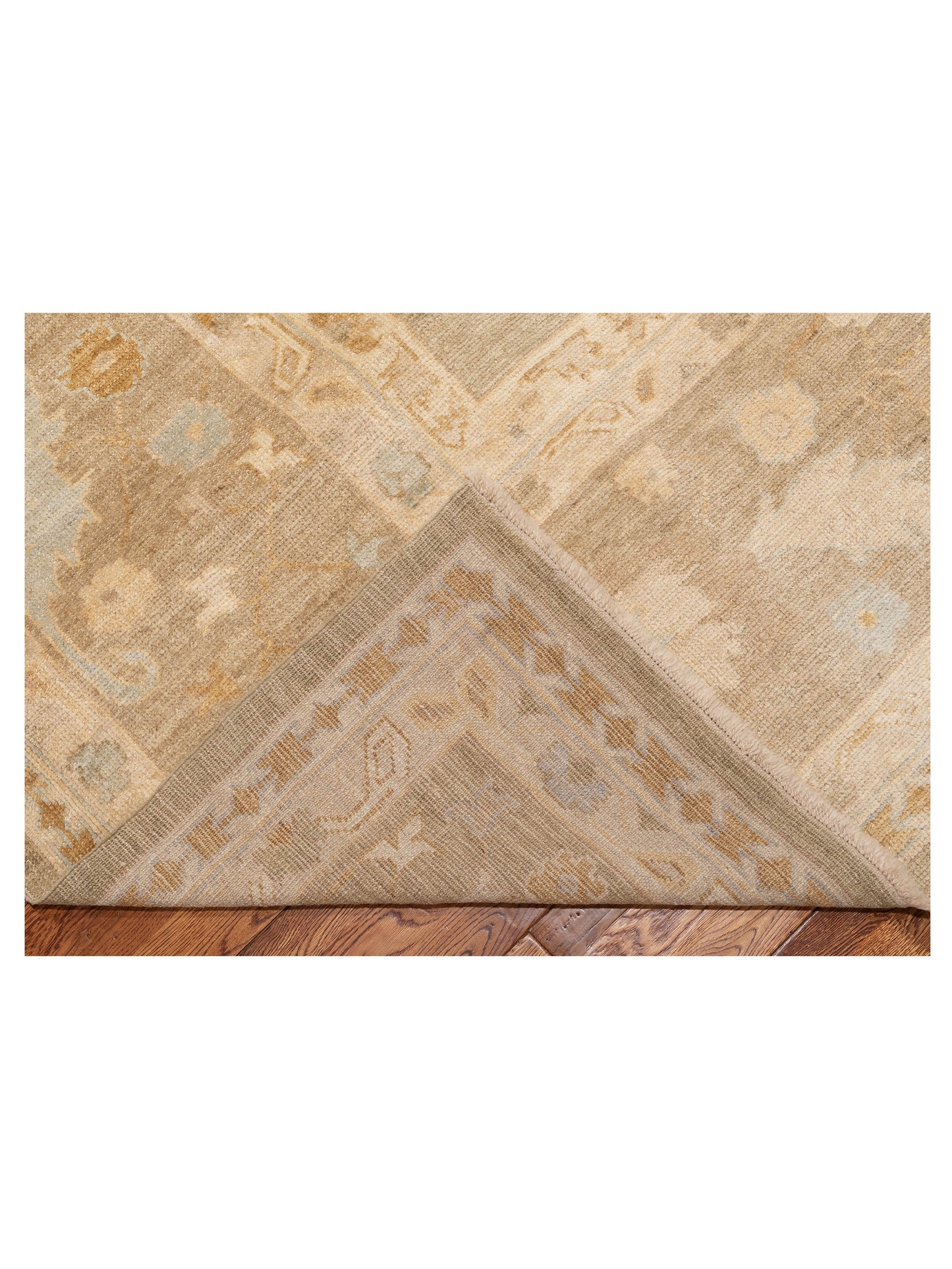 Angora Oushak 129092 Green Brown 14.5x21.10 Hand Knotted Rug