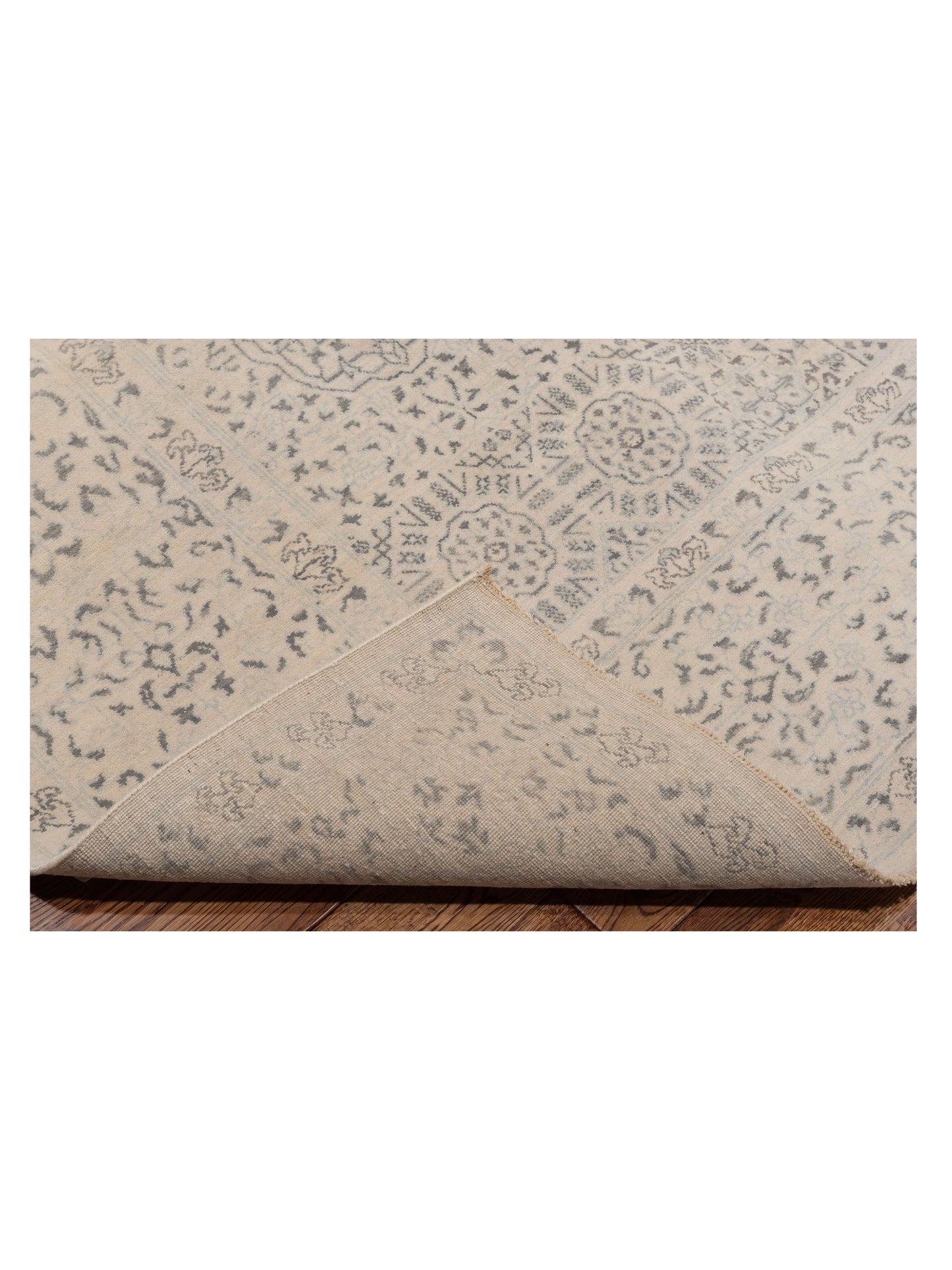 Artisan Mamluk 125096 Ivory Gray 8x9.10 Hand Knotted Rug