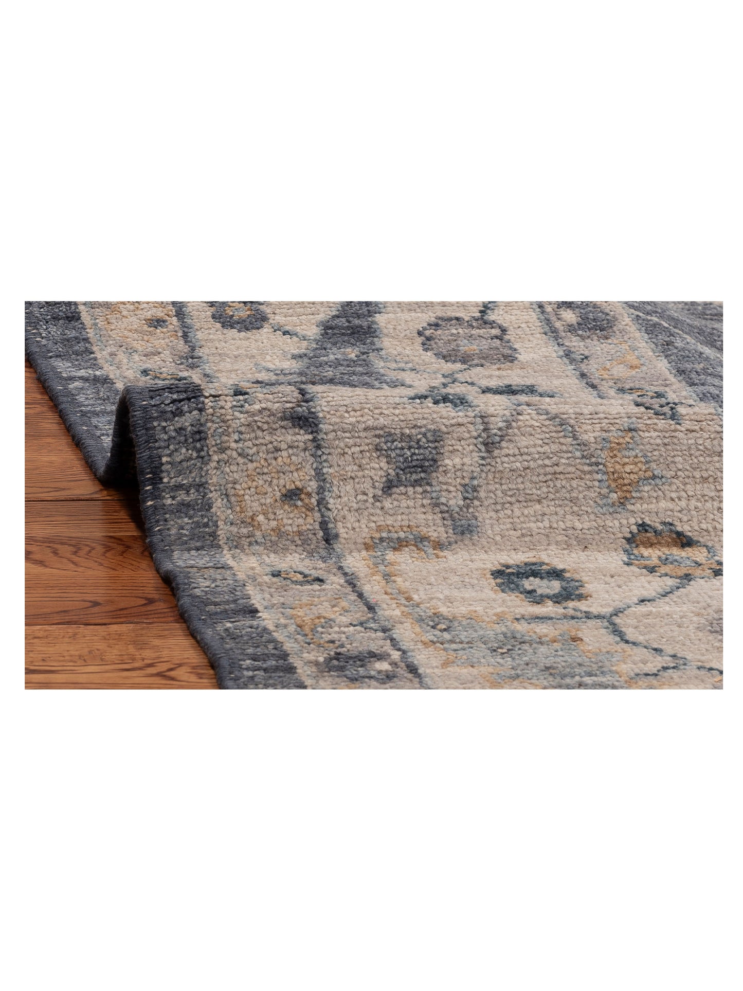 Angora Oushak 154693 Blue Ivory 8x10 Hand Knotted Rug