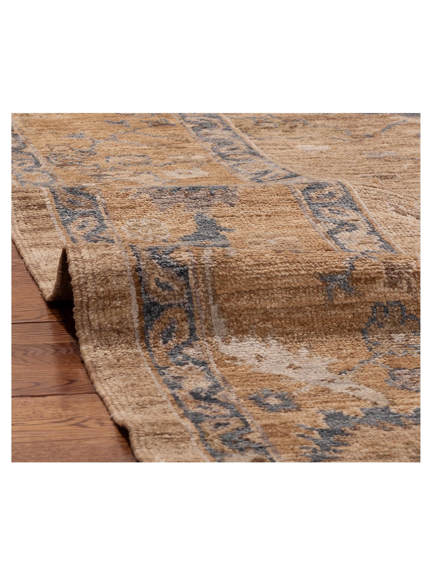 Angora Oushak 156042 Gold Gold 8.2x9.11 Hand Knotted Rug