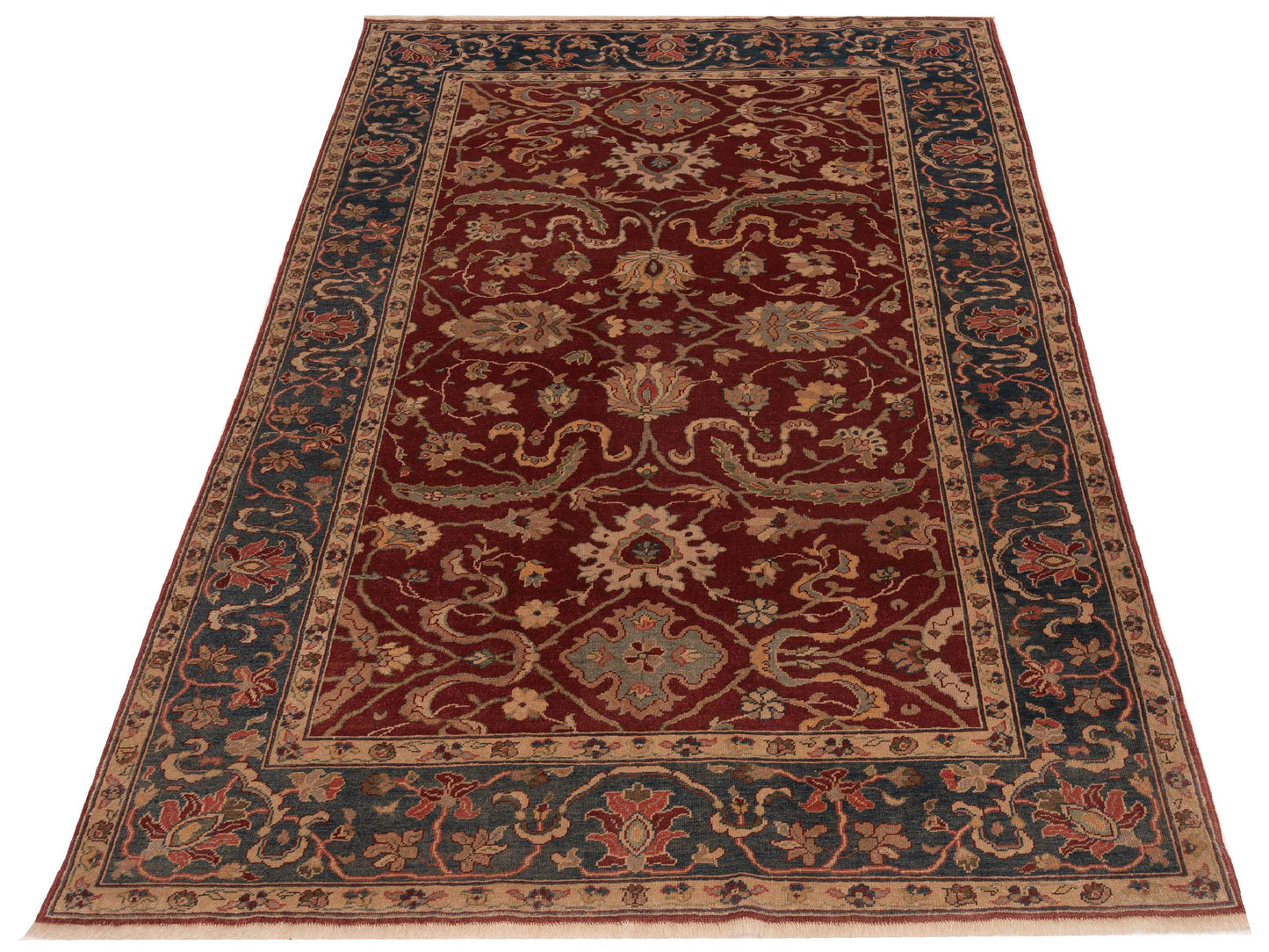 Antique Loom 148318 Red Navy 6.2x9 Hand Knotted Rug