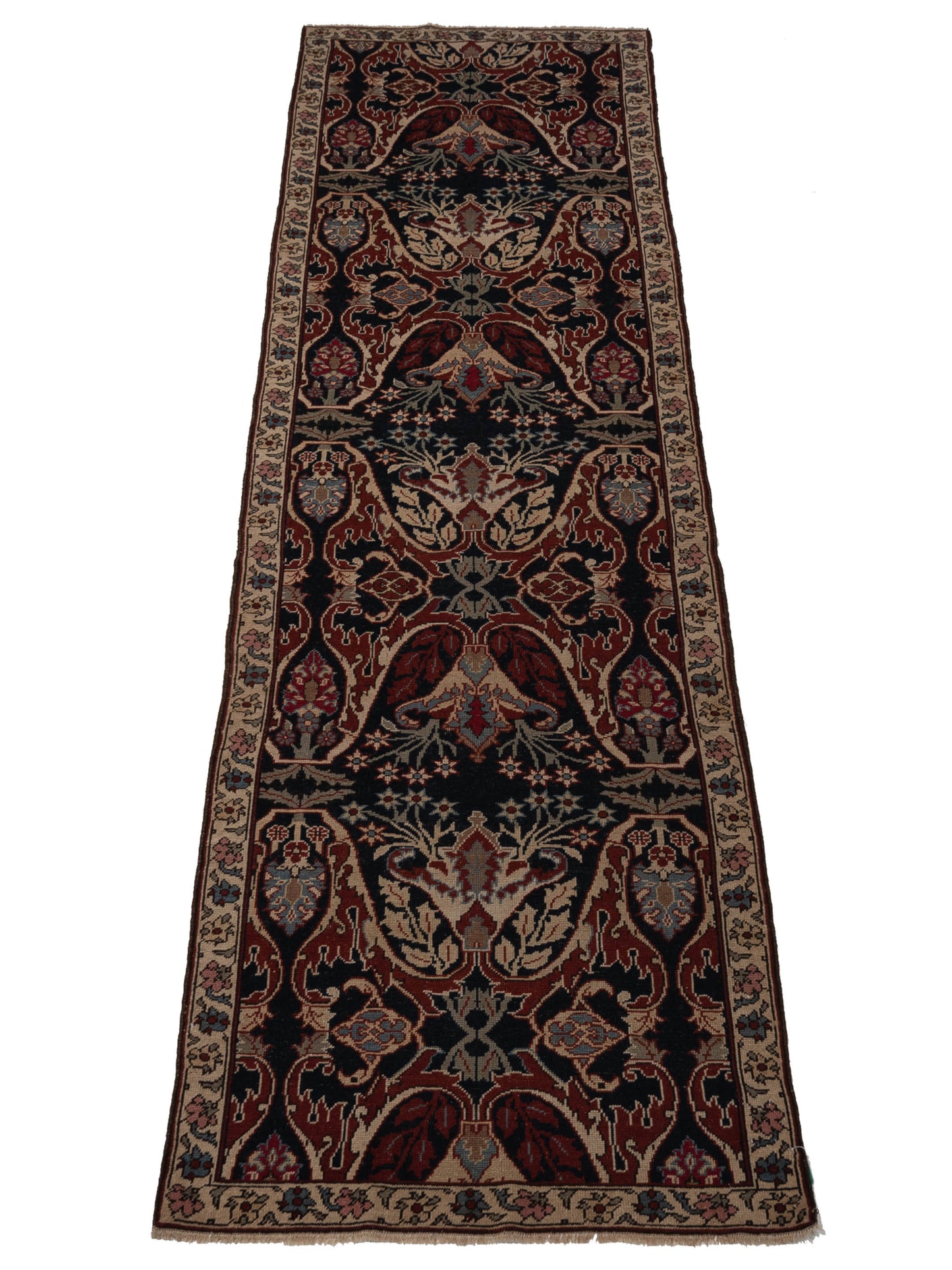 Persian 147337 Navy Ivory 3x10.10 Hand Knotted Rug