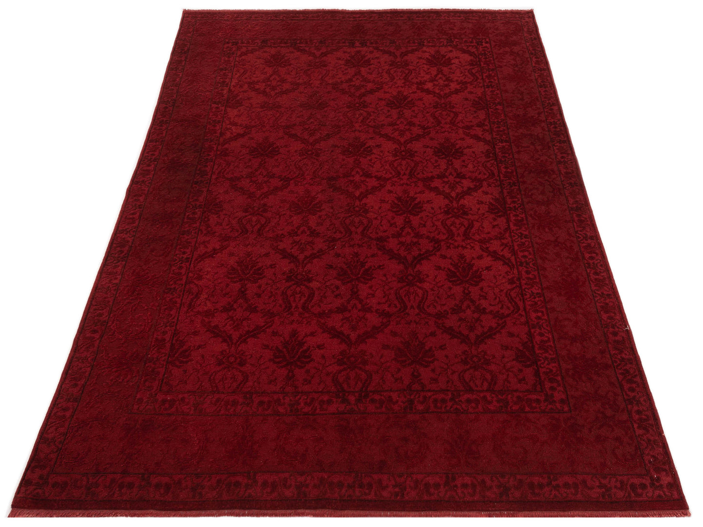 Vintage 109856 Red 6.2x8.11 Hand Knotted Rug