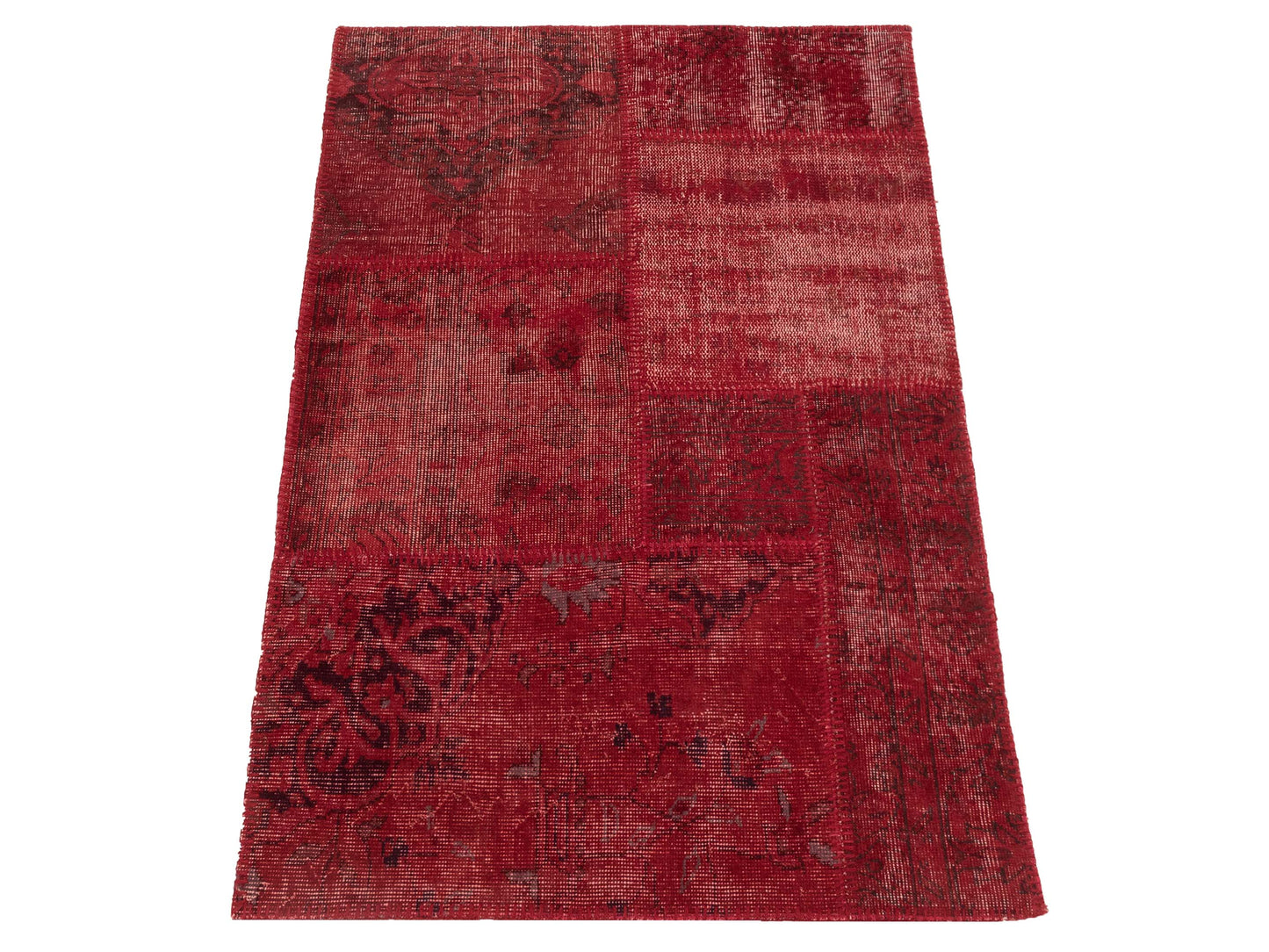 Turkish Vestige Patchwork 131059 Red 3.3x4.11 Hand Knotted Rug