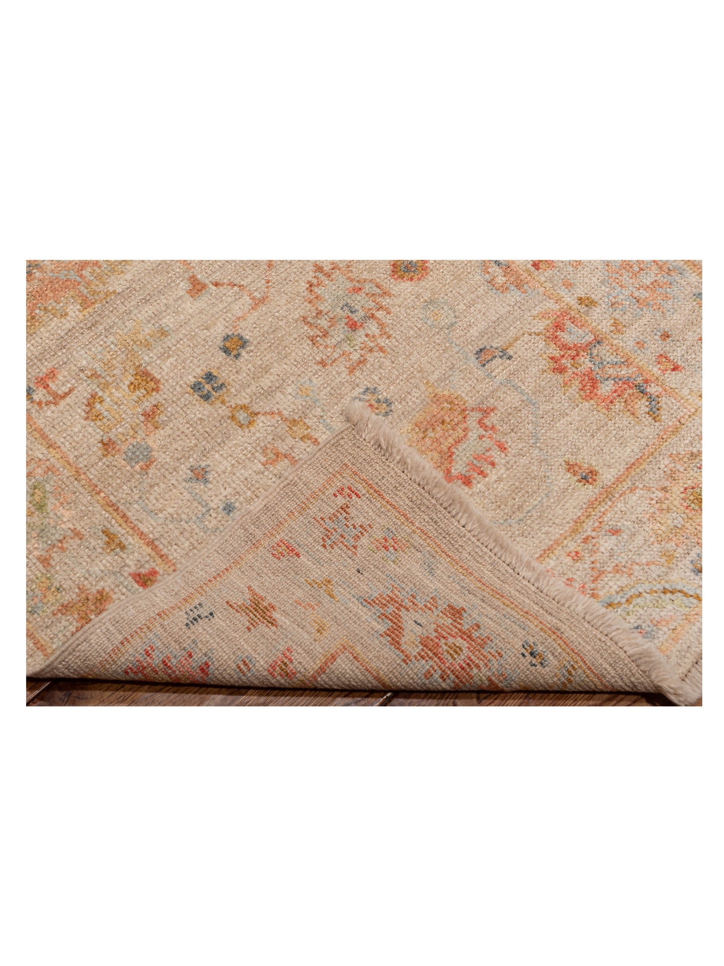 Angora Oushak 149469 Beige Beige 2.6x11.5 Hand Knotted Rug