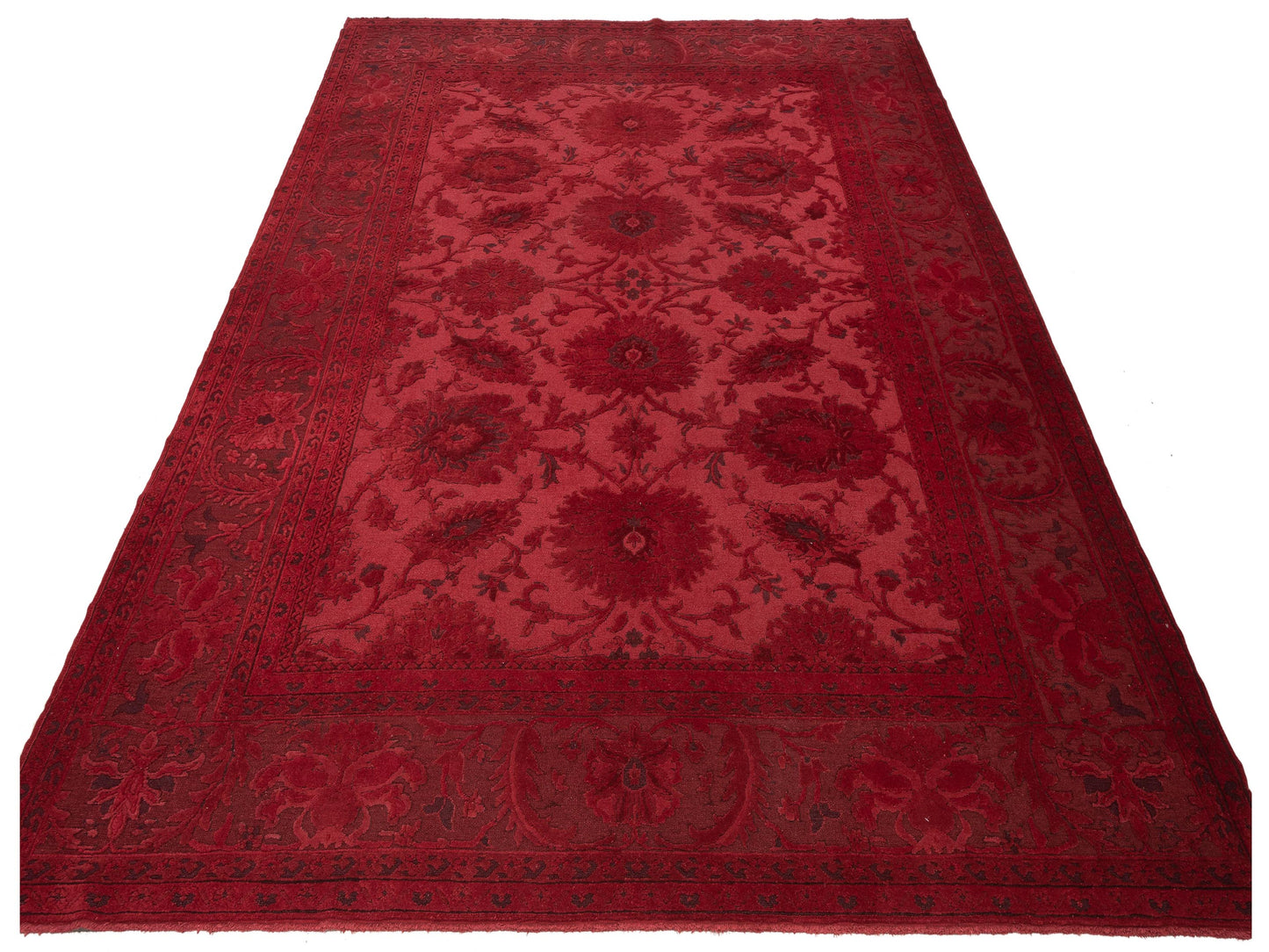 Vintage 70904 Red 10.7x13.7 Hand Knotted Rug