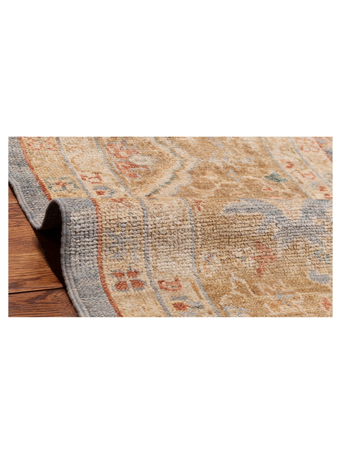 Angora Oushak 153605 Blue Gold 12.2x17 Hand Knotted Rug