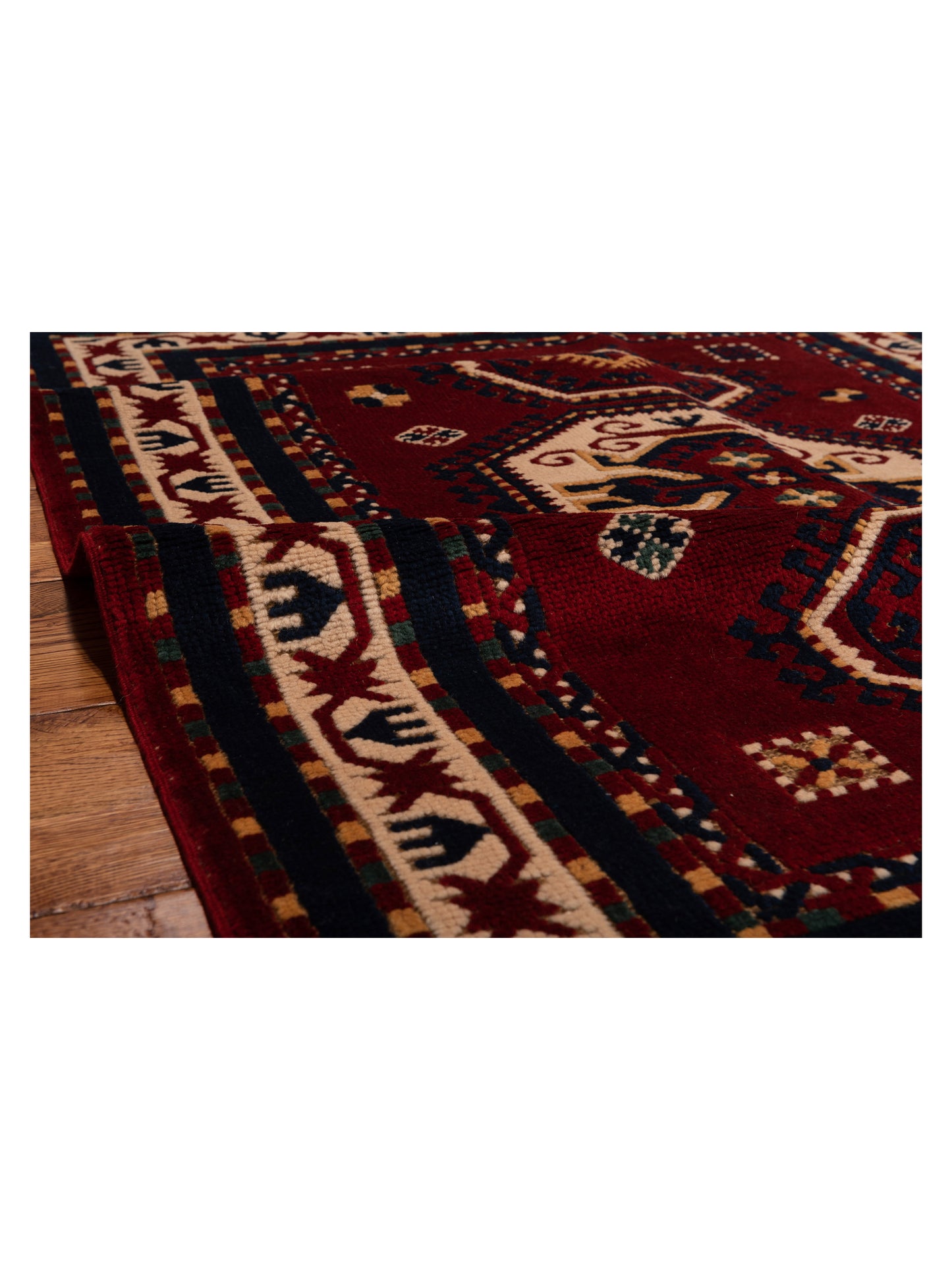 Turkish Shirwan 145232 Red Ivory 4.2x5.6 Hand Knotted Rug