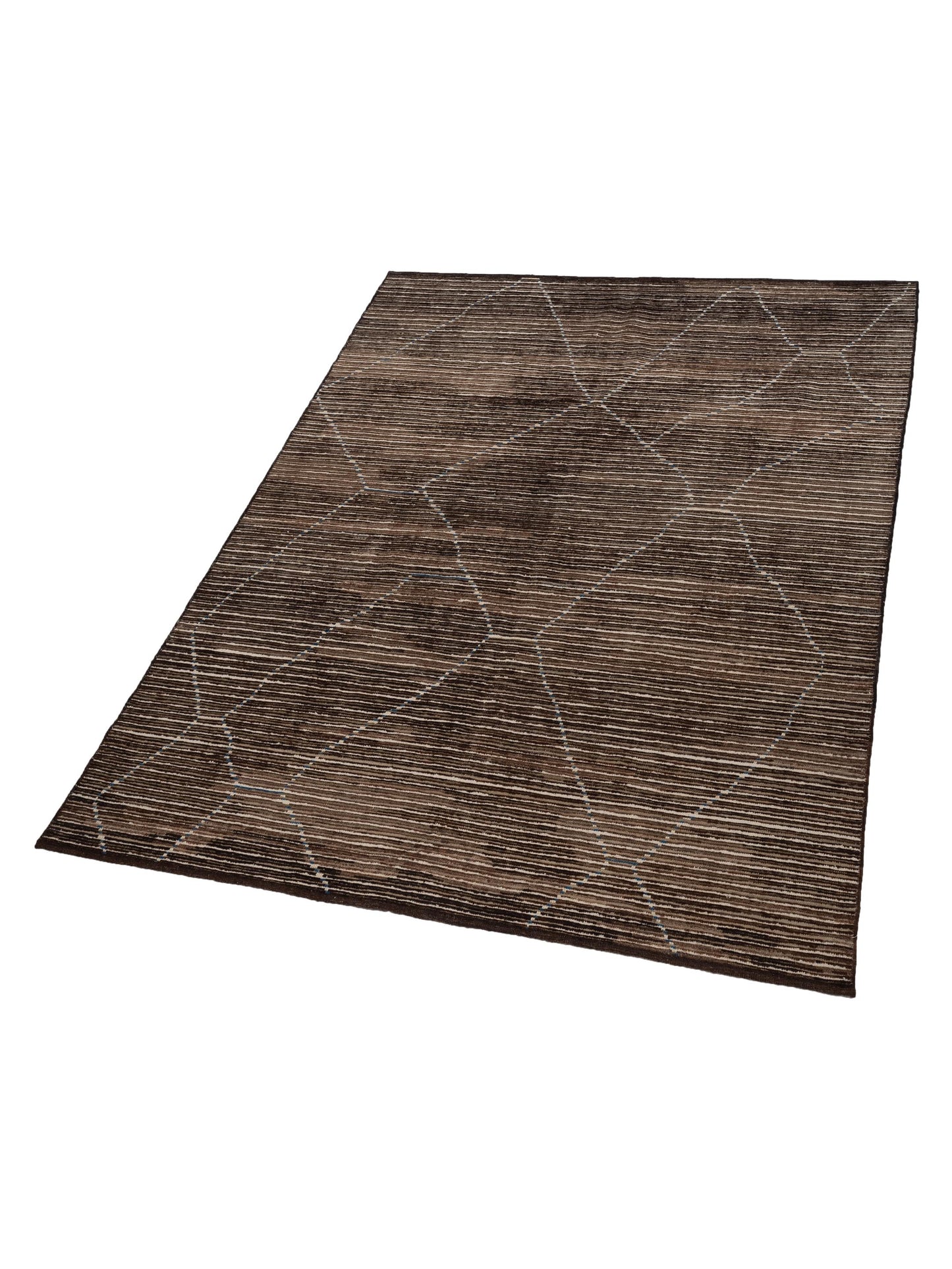 Berber Efes Brown Beige 7.10x10 Hand Knotted Rug