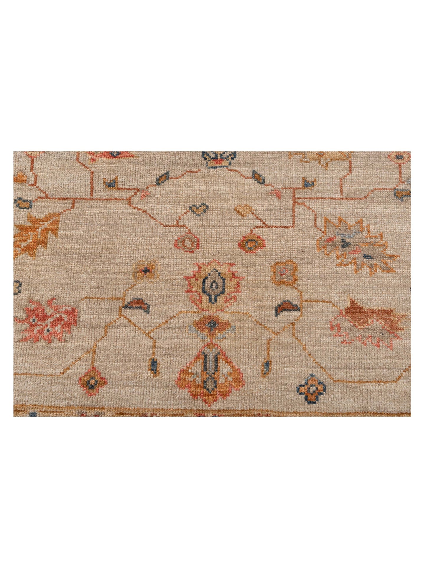 Angora Oushak 145825 Ivory Orange 8.3x9.8 Hand Knotted Rug