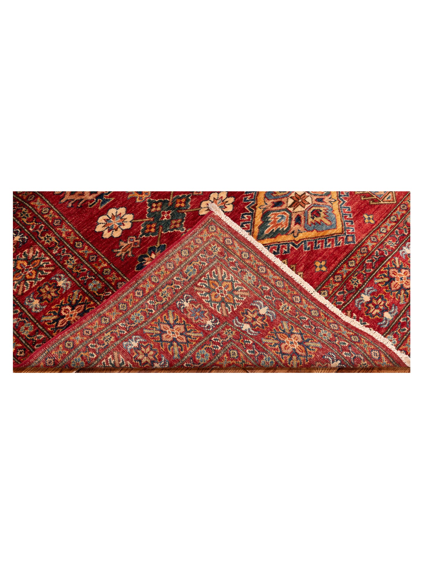 Artisan Kazak 148944 Red Ivory 5.1x6.8 Hand Knotted Rug