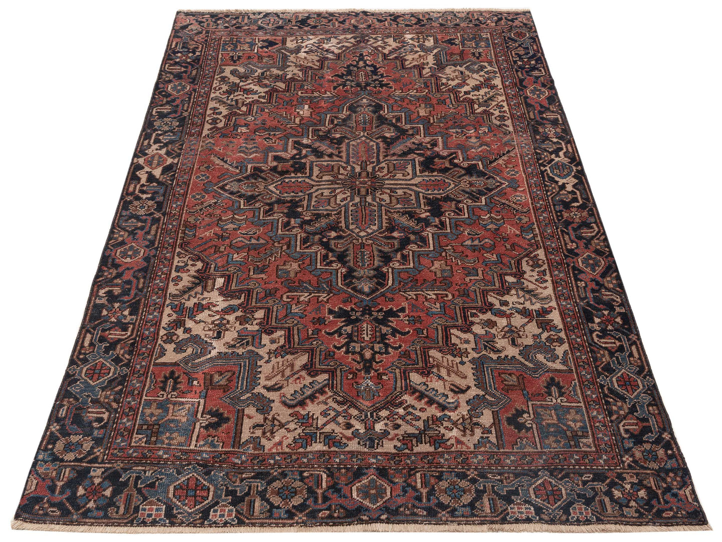 Persian 108066 Rust Navy 7.3x10.4 Hand Knotted Rug
