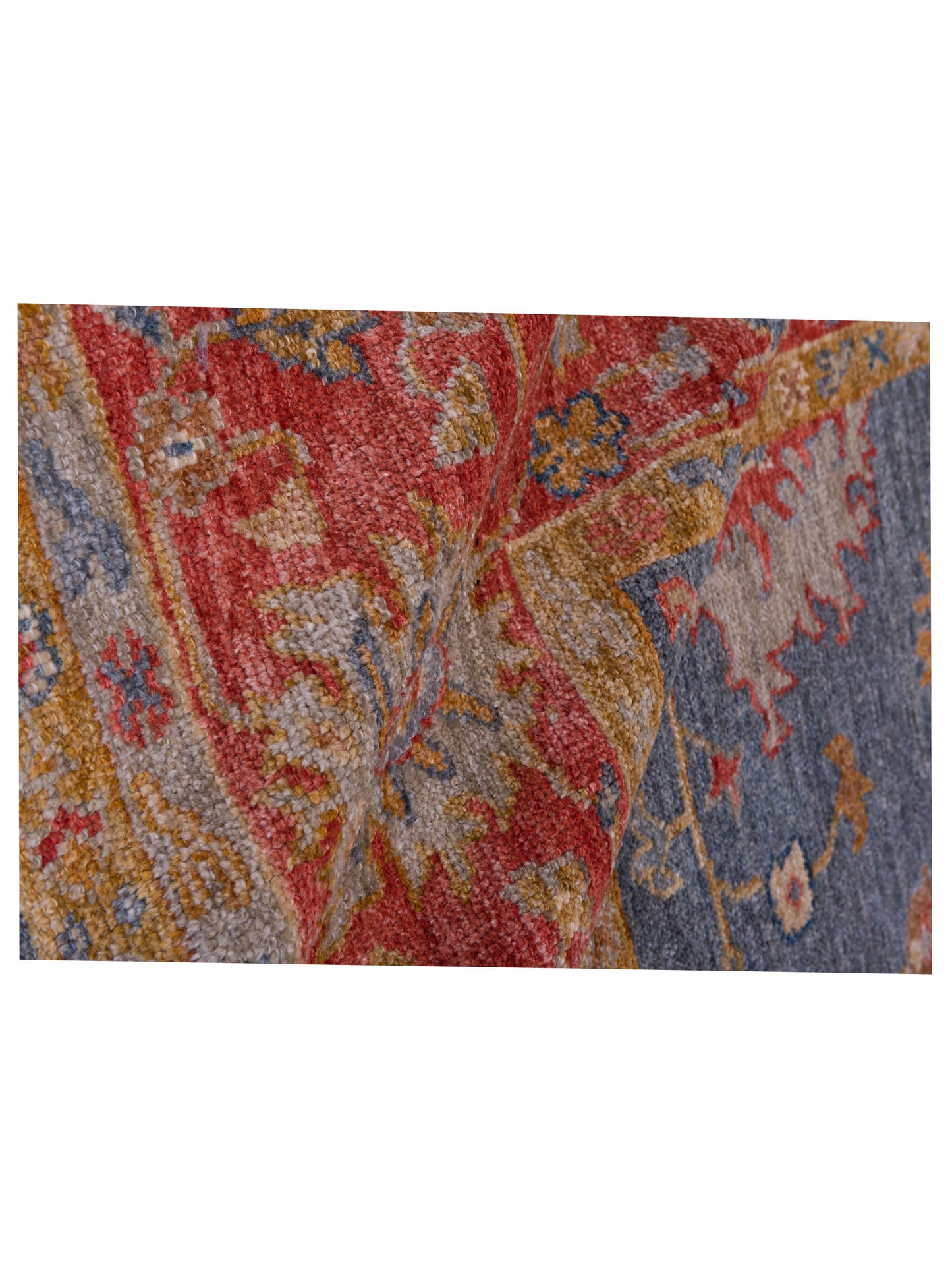 Angora Oushak 144562 Teal Blue Red 8.4x10.5 Hand Knotted Rug