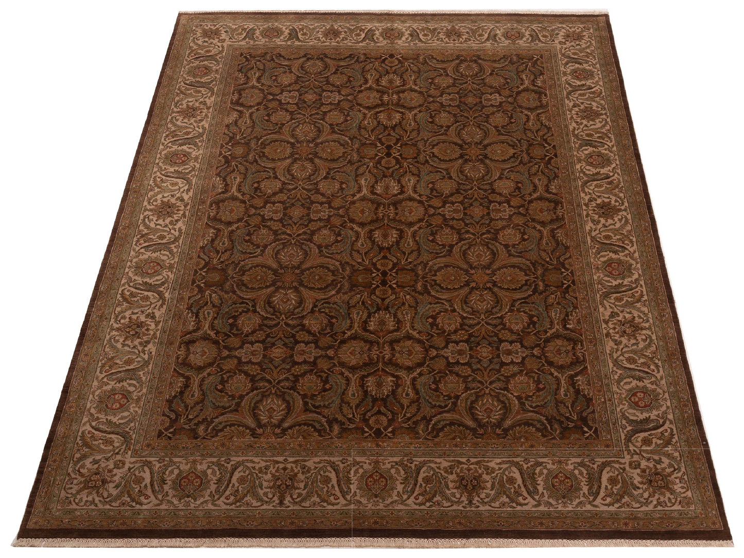 Crown 115714 Brown Ivory 8.9x11.9 Hand Knotted Rug