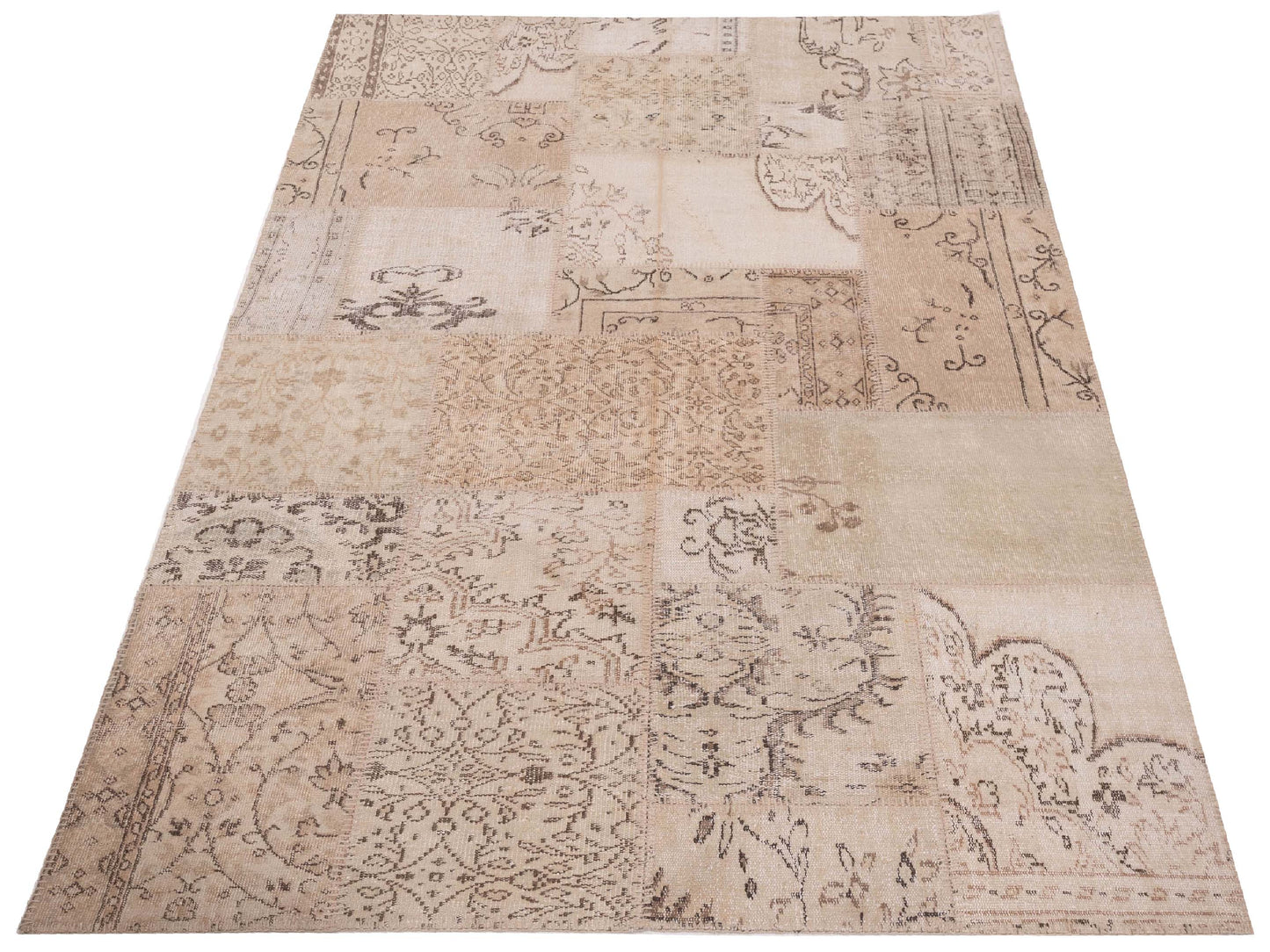 Turkish Vestige Patchwork 128874 Natural 6x9 Hand Knotted Rug