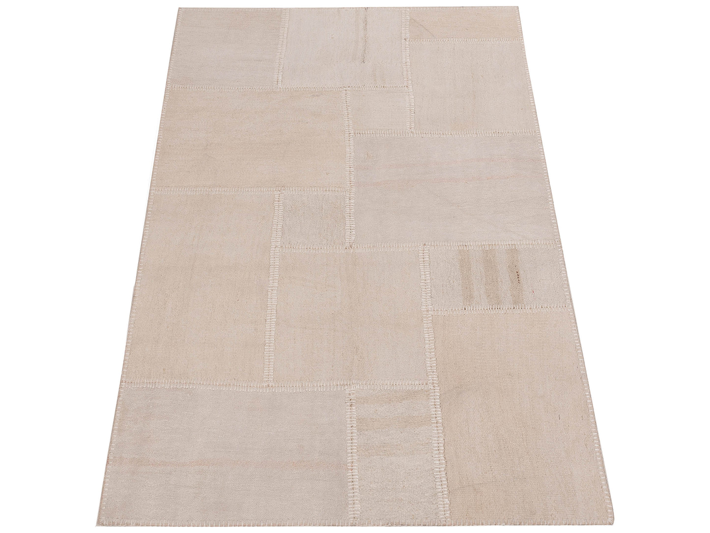 Turkish Vestige Patchwork 127786 Ivory 3.11x5.10 Hand Knotted Rug