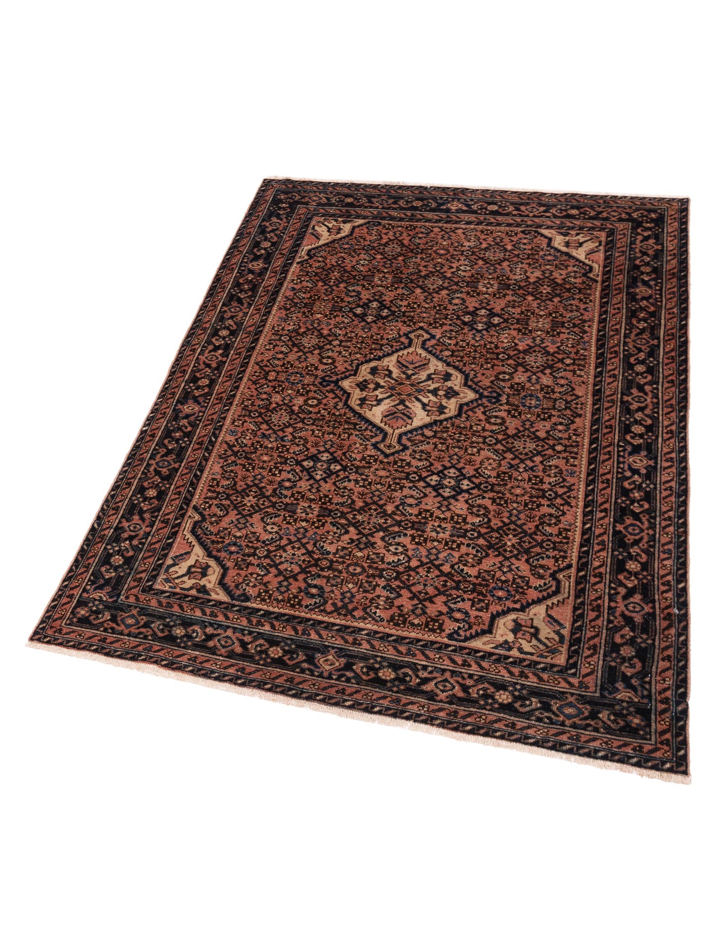 Persian 147675 Pink Navy 4.10x6.10 Hand Knotted Rug