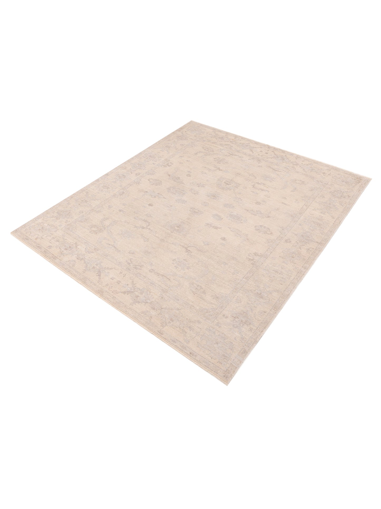 Angora Oushak 152455 Beige Beige 8.10x10.2 Hand Knotted Rug