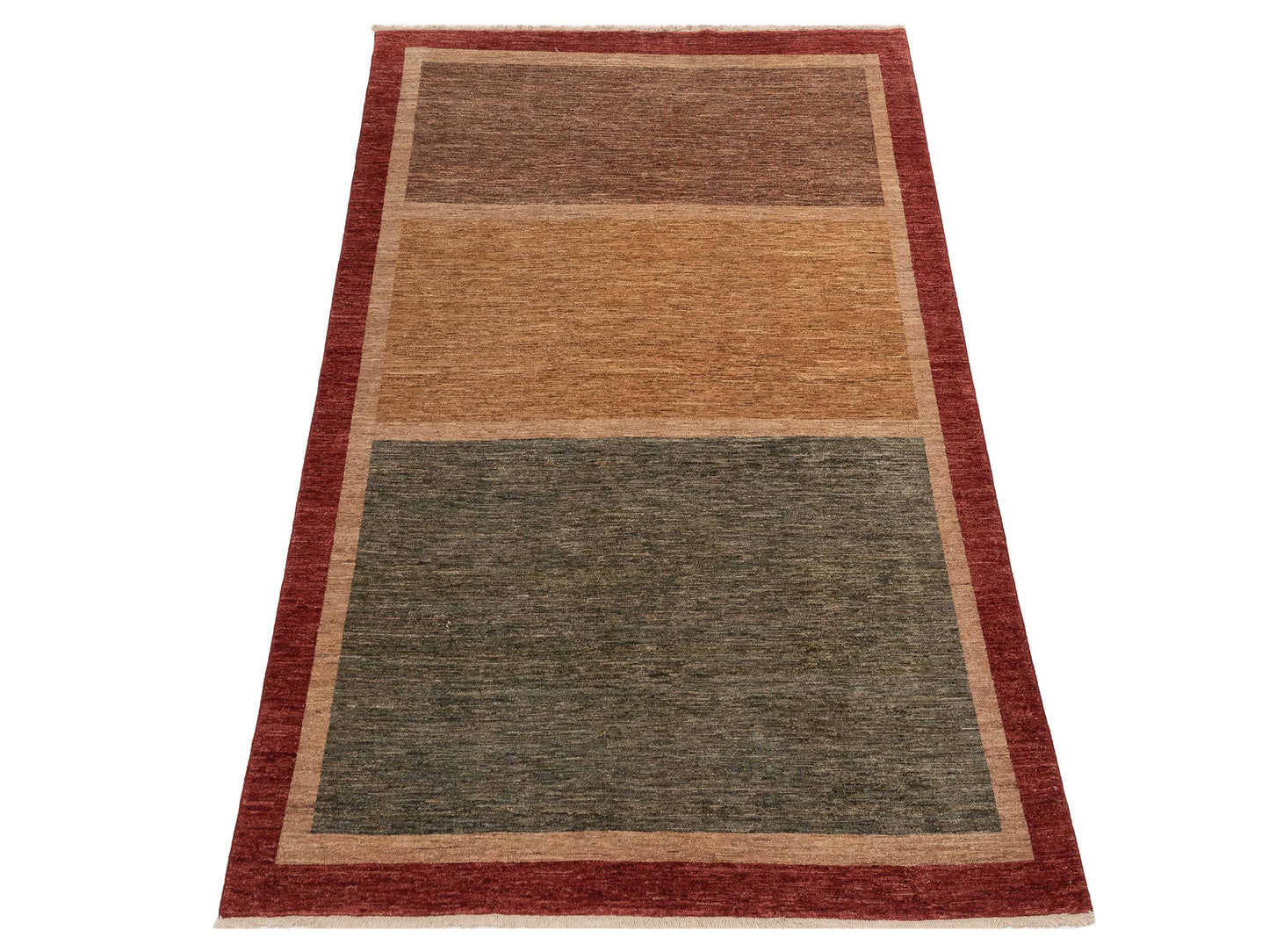 Bahar 92917 Green Red 6.3x8.8 Hand Knotted Rug