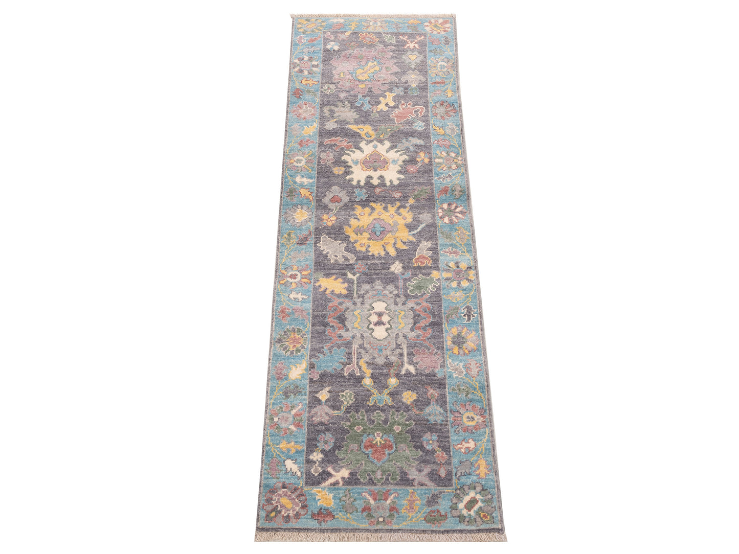 Anadol Oushak 151056 Purple Blue 1.10x6.2 Hand Knotted Rug
