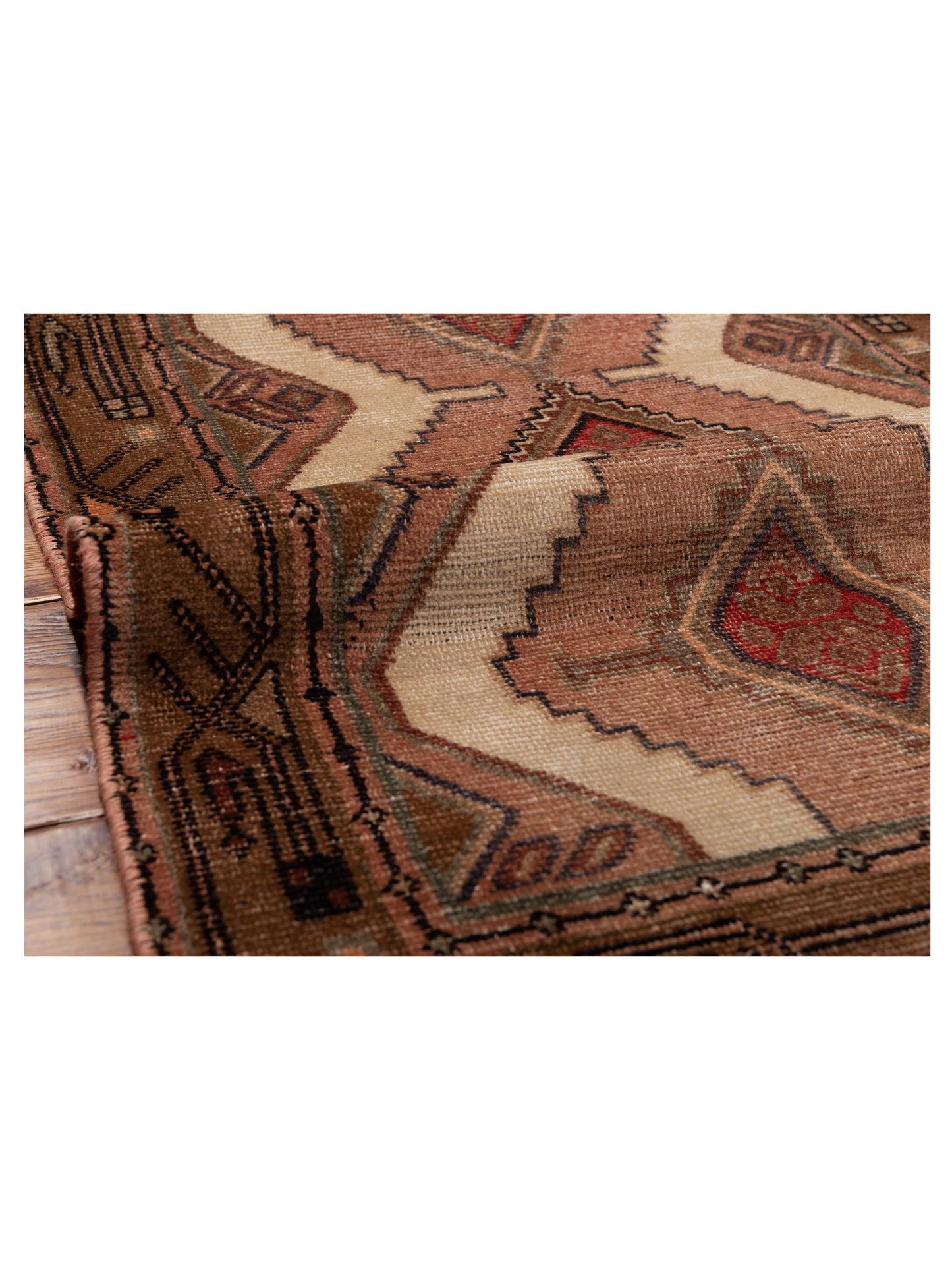 Persian 147733 Ivory Brown 2.7x10 Hand Knotted Rug