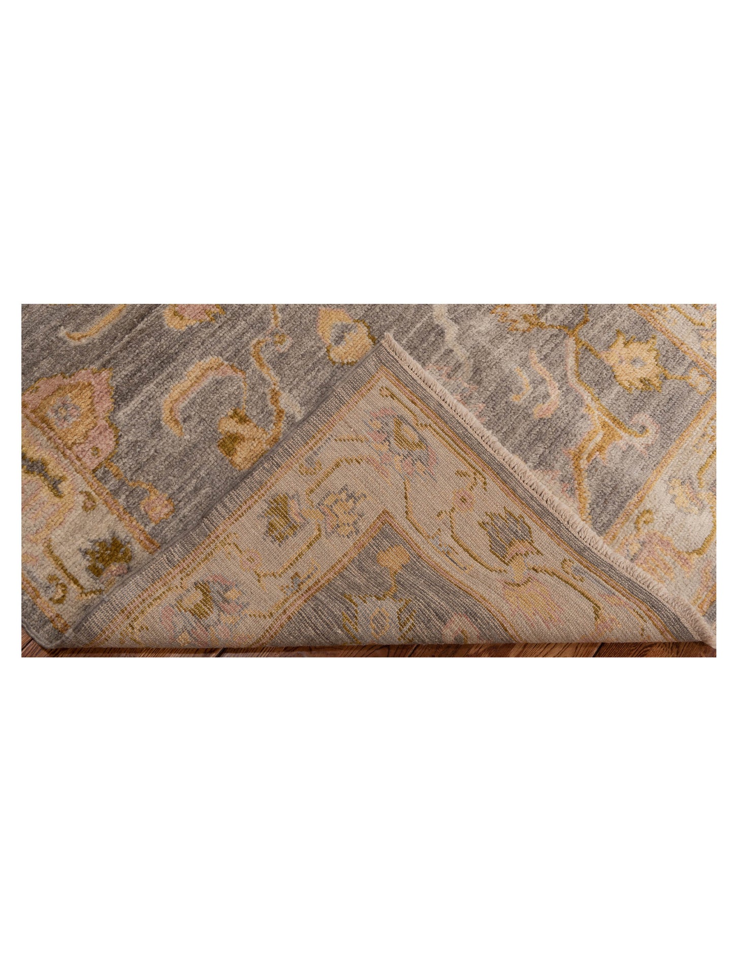 Angora Oushak 150401 Gray Ivory 4x5.11 Hand Knotted Rug