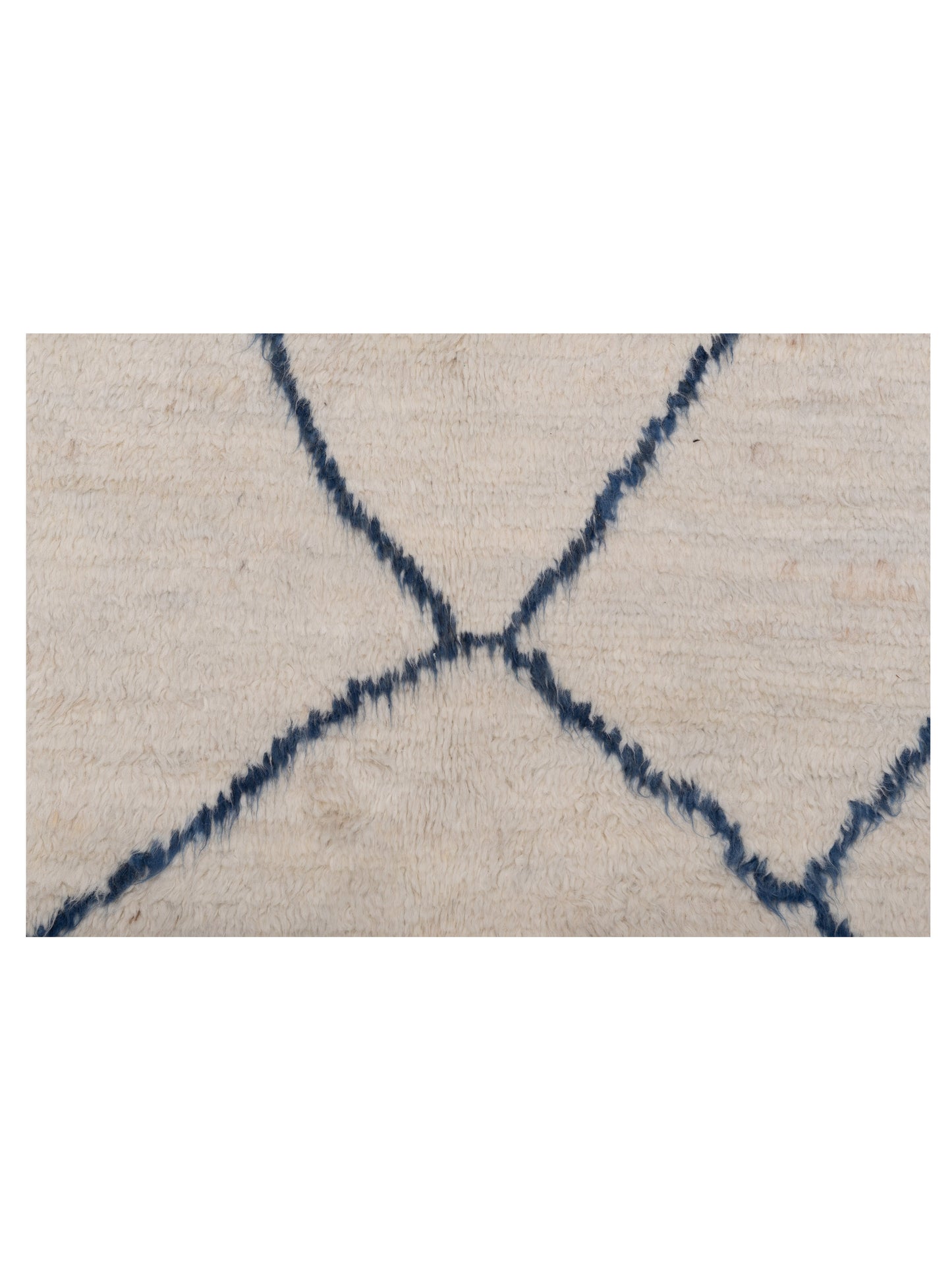 Berber Efes Ivory Blue 8.1x10.1 Hand Knotted Rug