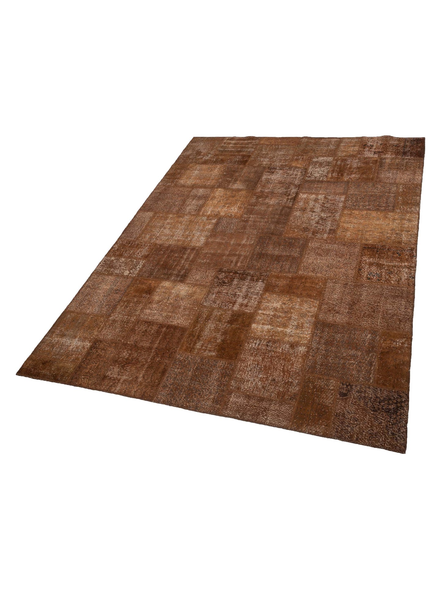 Turkish Vestige Patchwork 130985 Brown 9.10x13.1 Hand Knotted Rug
