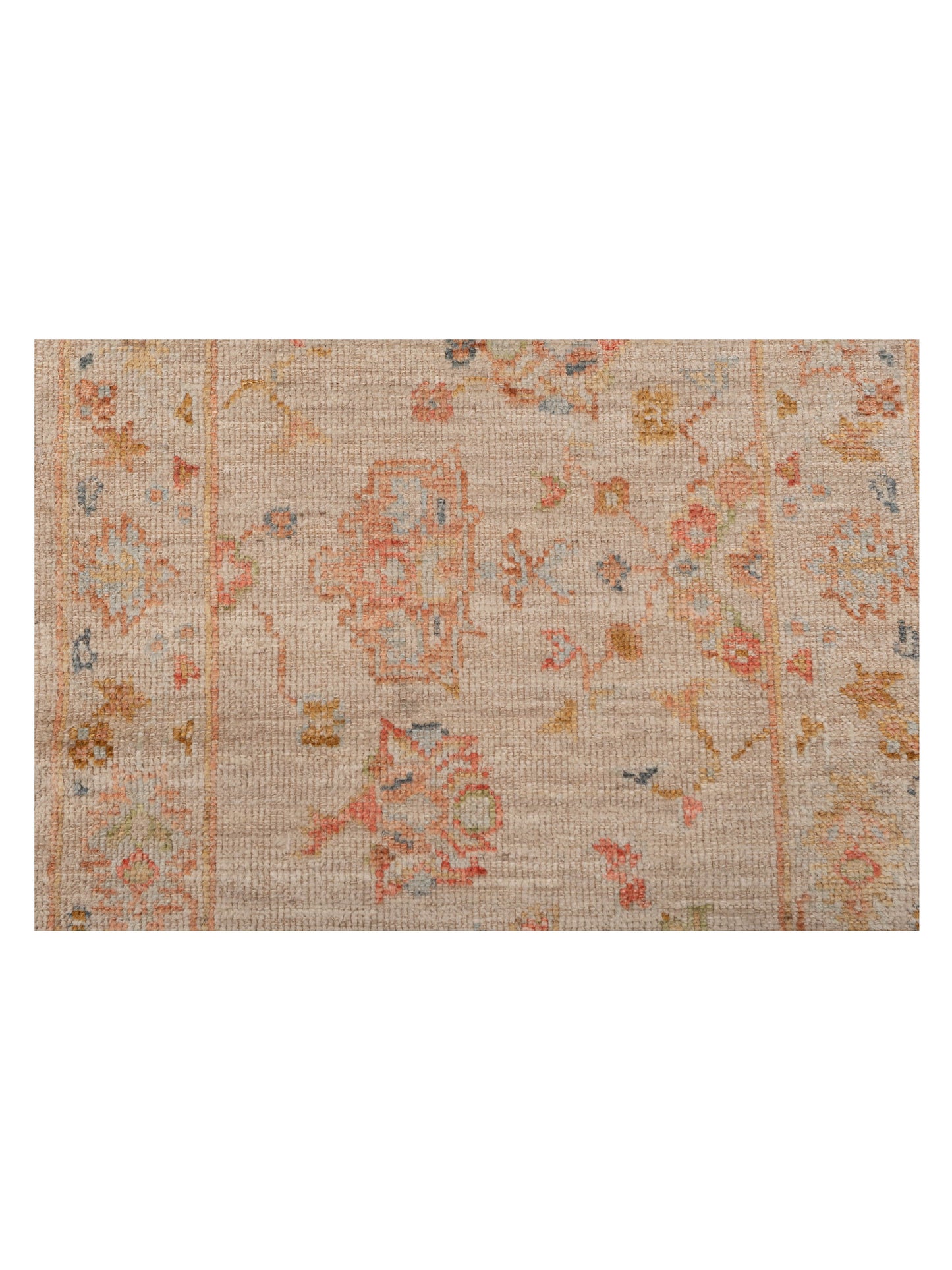 Angora Oushak 149469 Beige Beige 2.6x11.5 Hand Knotted Rug