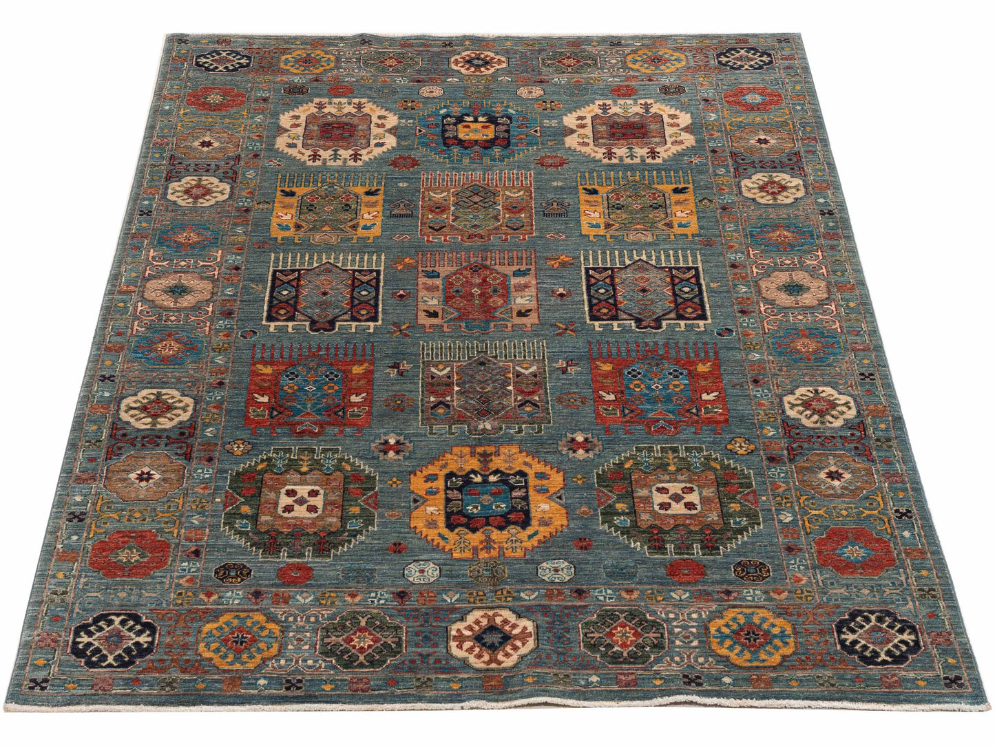 Artisan Kars 152249 Blue Blue 5.5x7.9 Hand Knotted Rug