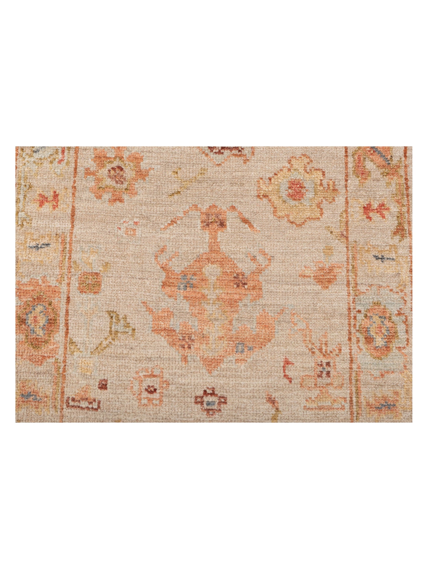 Angora Oushak 149351 Beige Beige 2.6x14.3 Hand Knotted Rug
