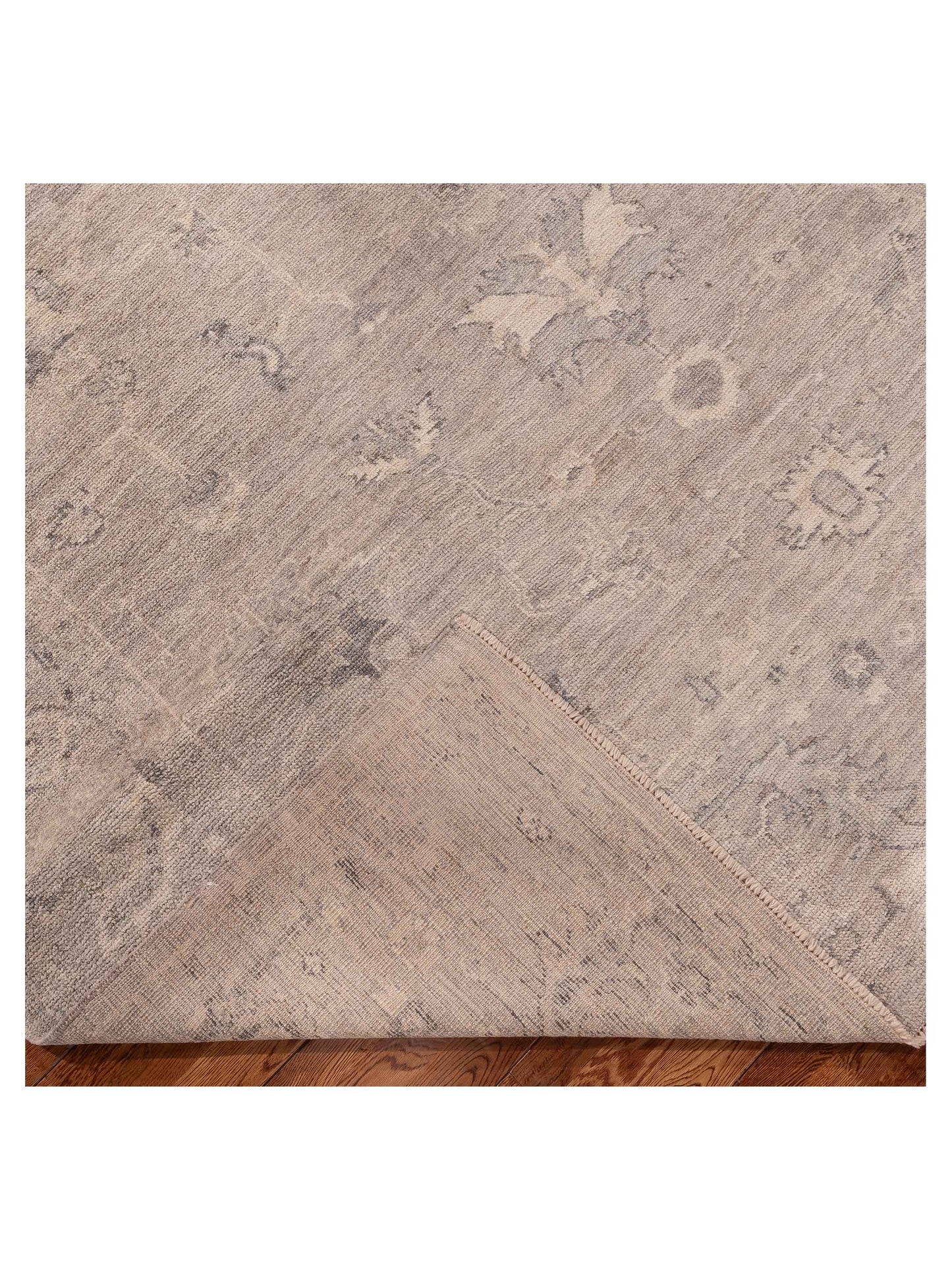 Angora Oushak 156016 Gray Gray 8.1x10.1 Hand Knotted Rug