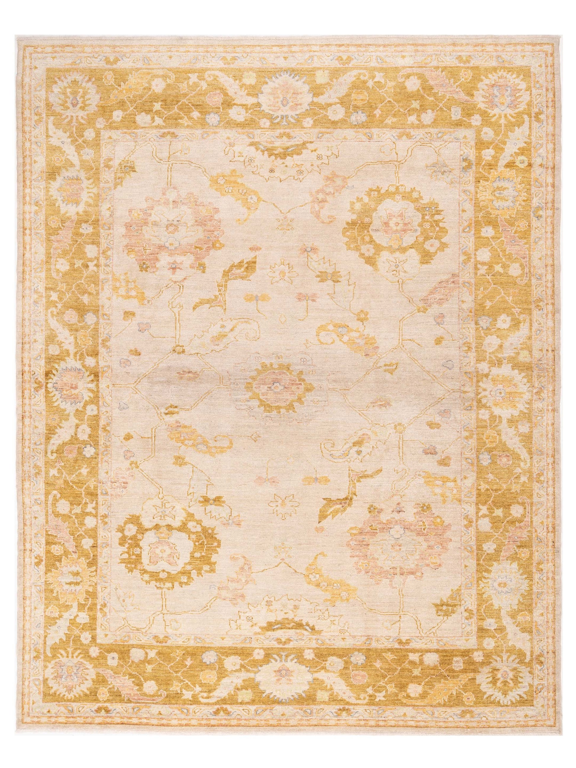 Anadol Angora Oushak  Silver Mustard Traditional