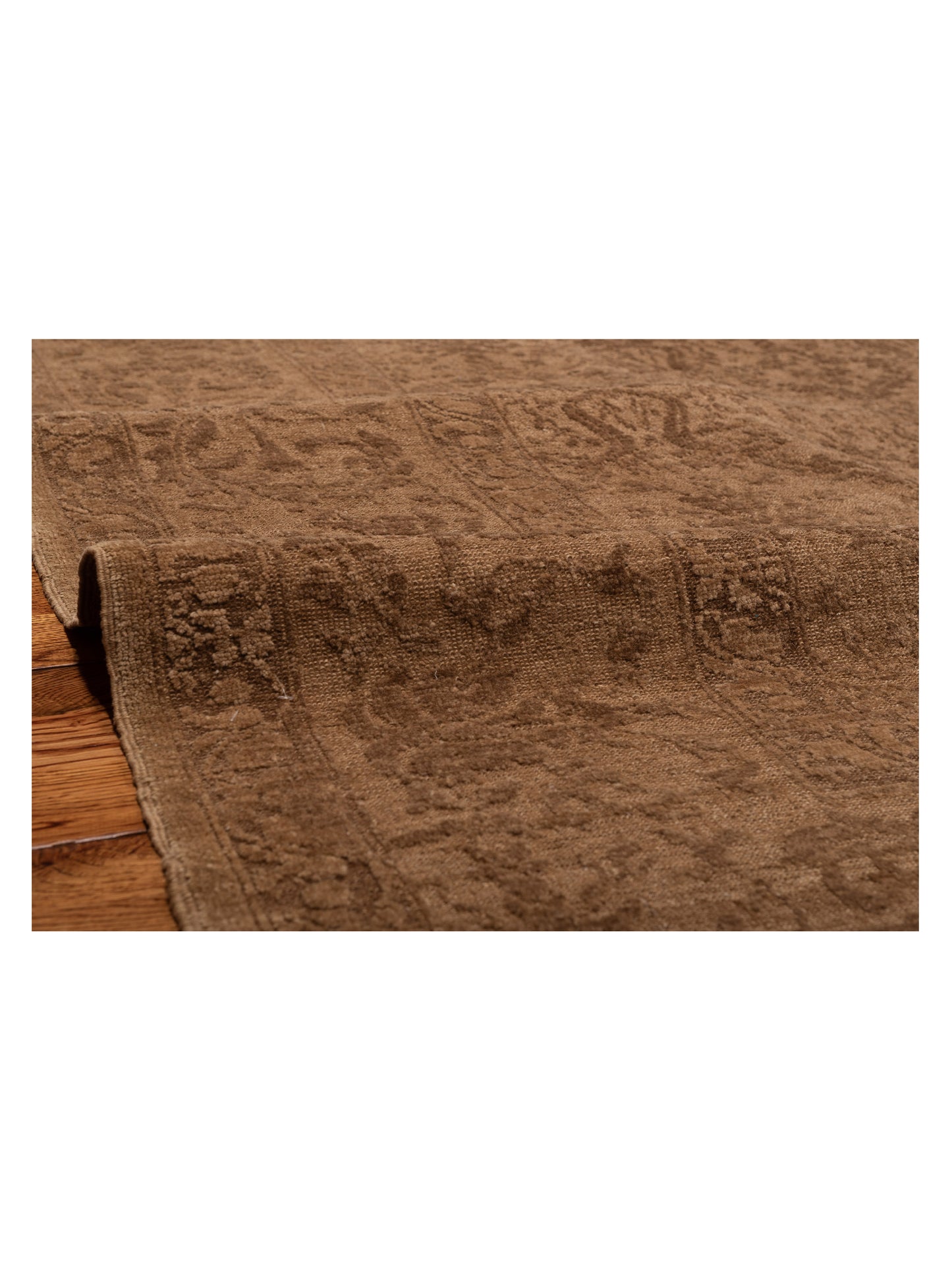Defne Begonia Brown Dark Brown 8.3x9.10 Hand Knotted Rug