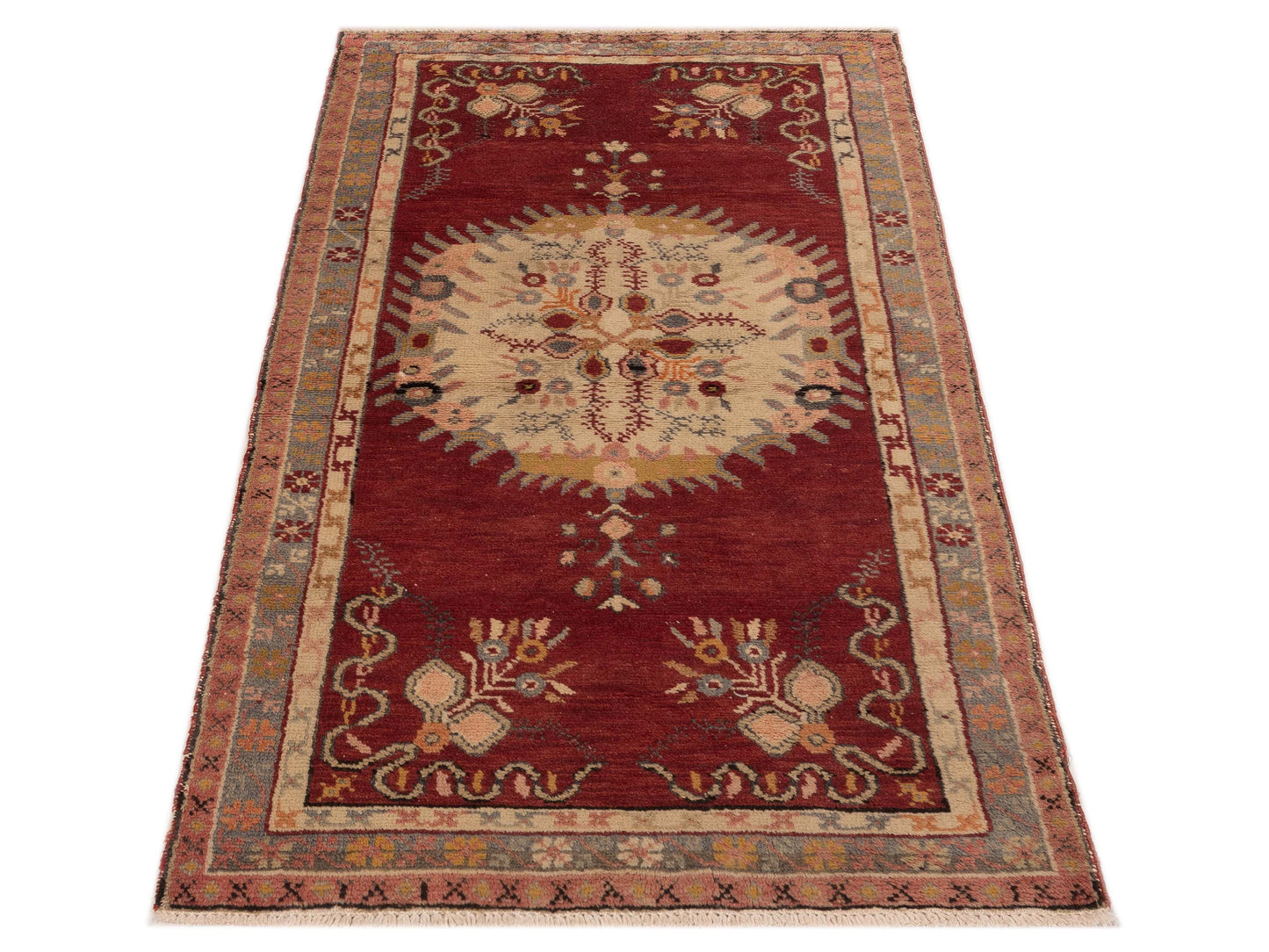 Old Anatolian 148500 Red Gray 3.1x6.2 Hand Knotted Rug