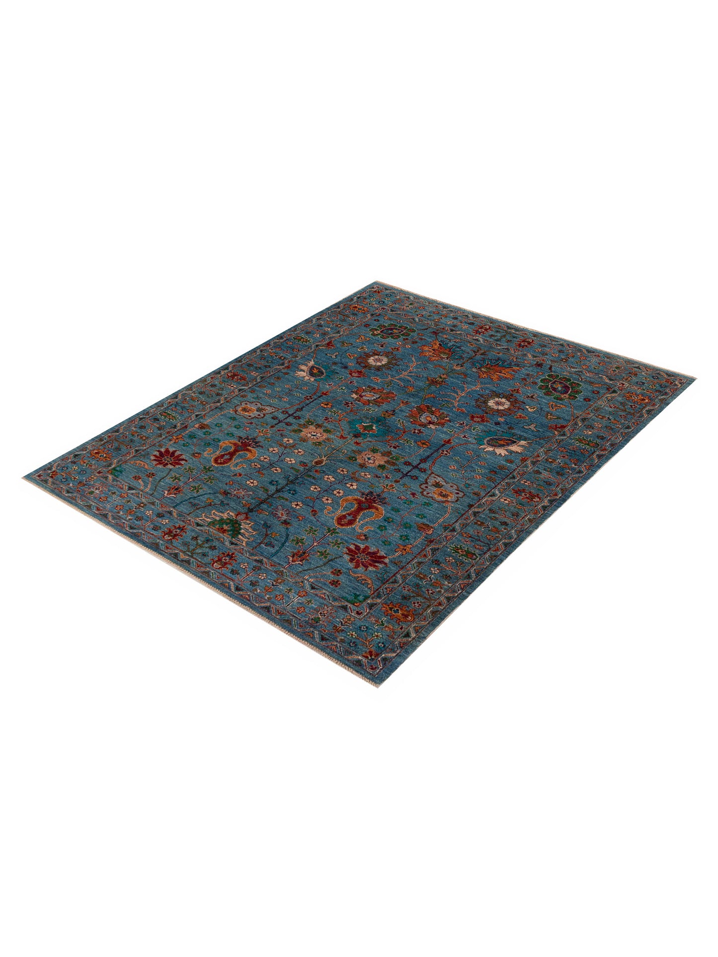 Sultan 155487 Blue Blue 5.2x7 Hand Knotted Rug