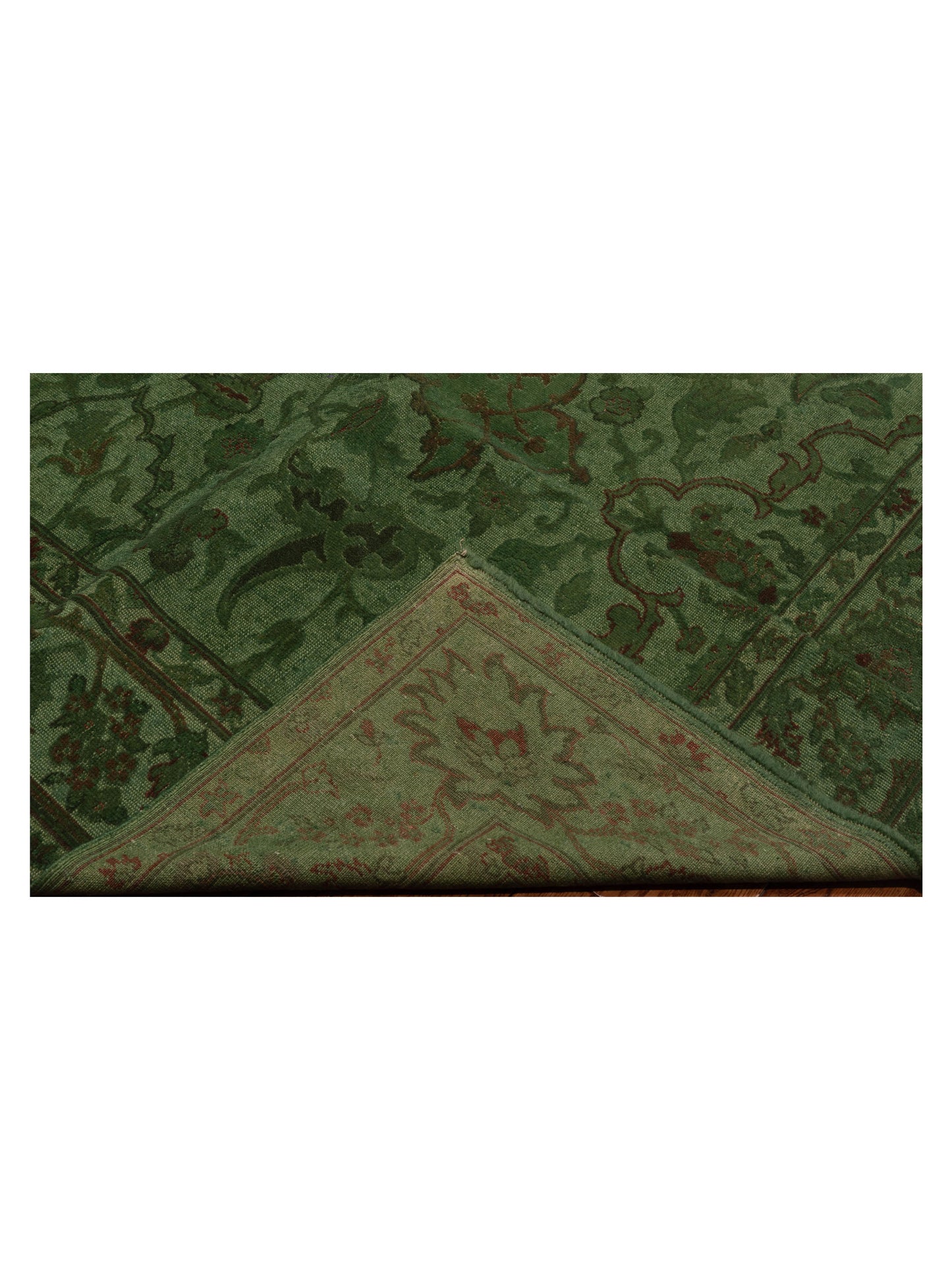 Vintage 104555 Green 6.4x9.4 Hand Knotted Rug