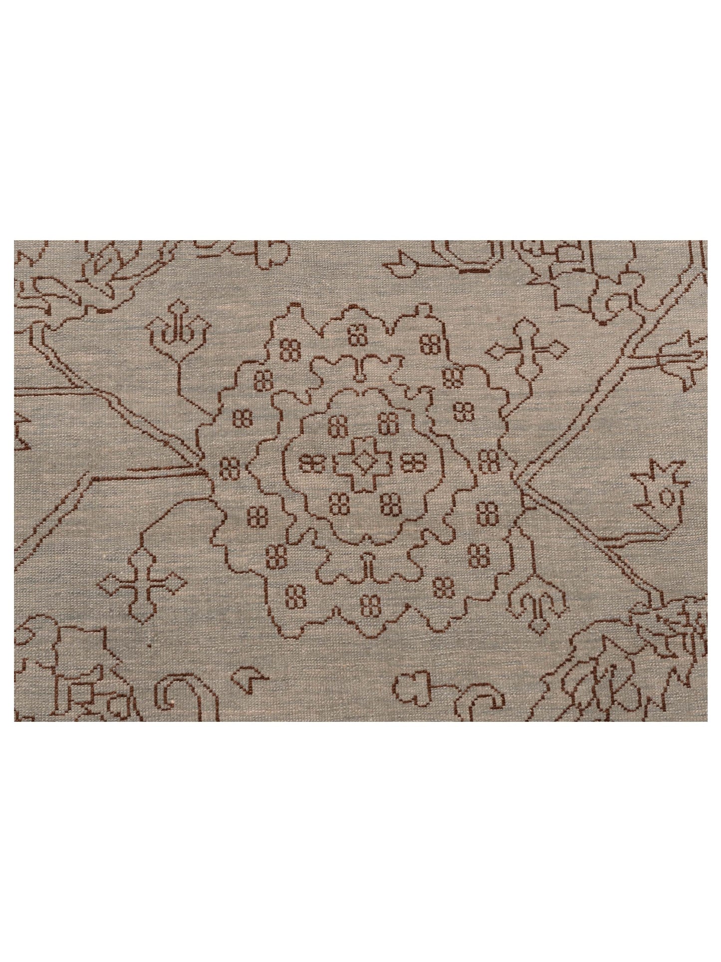 Defne Ruby Silver Dark Brown 6.7x9.5 Hand Knotted Rug