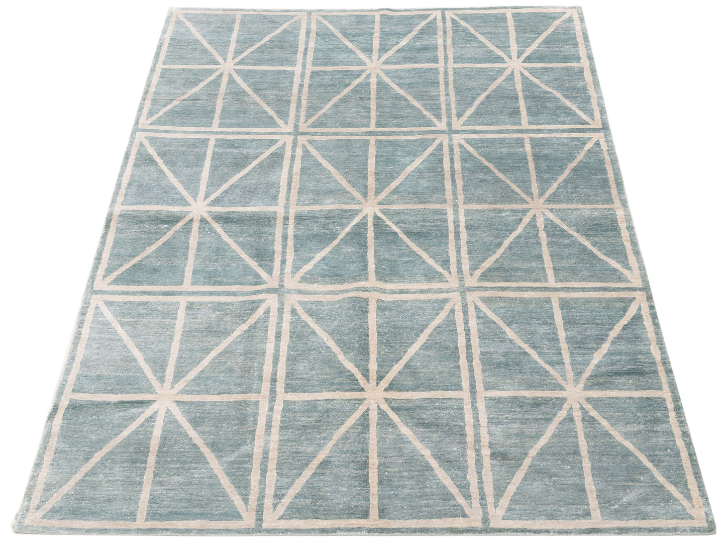 Tibetino 119208 Light Blue Light Blue 6x8.11 Hand Knotted Rug