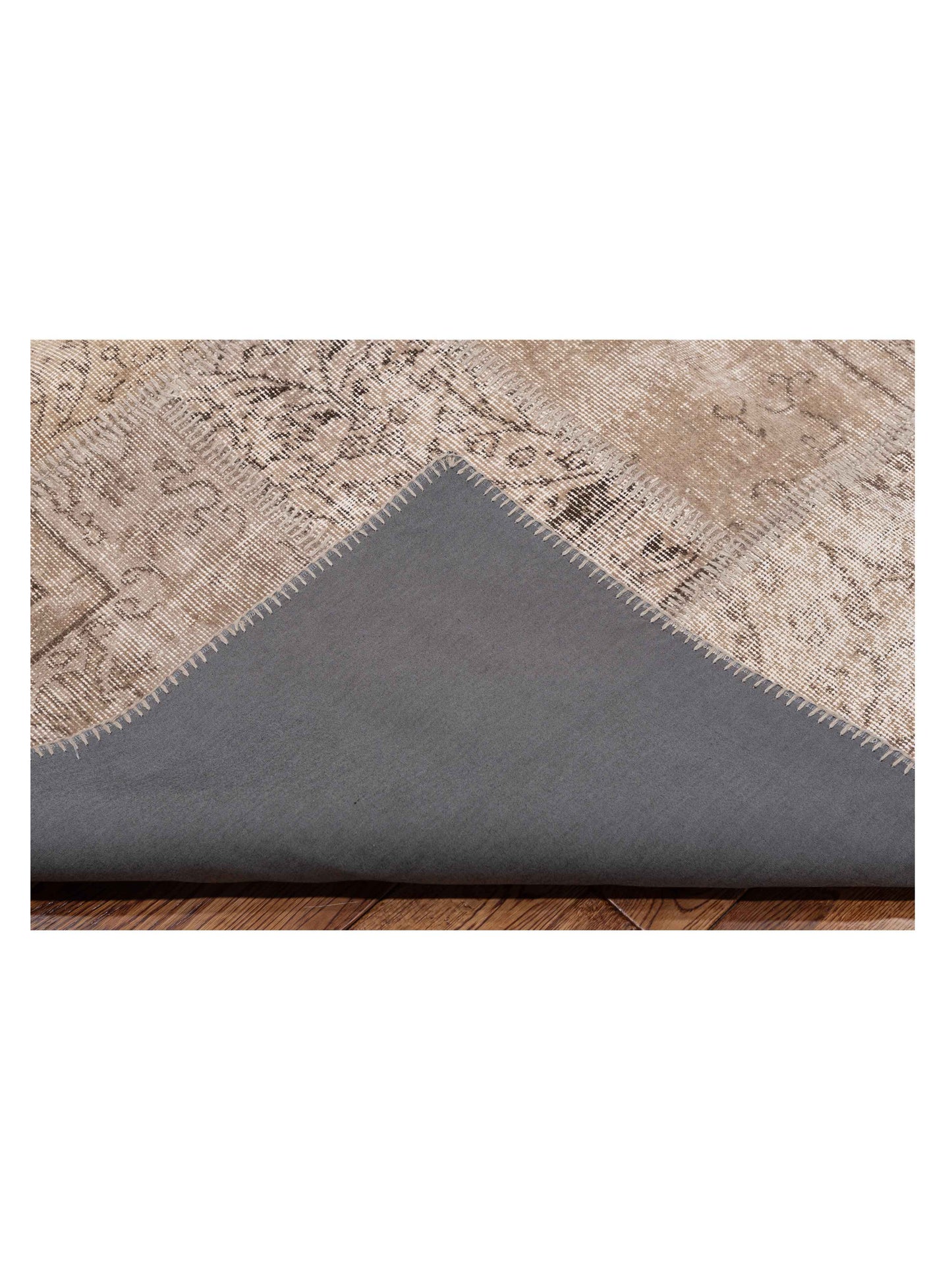 Turkish Vestige Patchwork 130996 Beige 9x12 Hand Knotted Rug