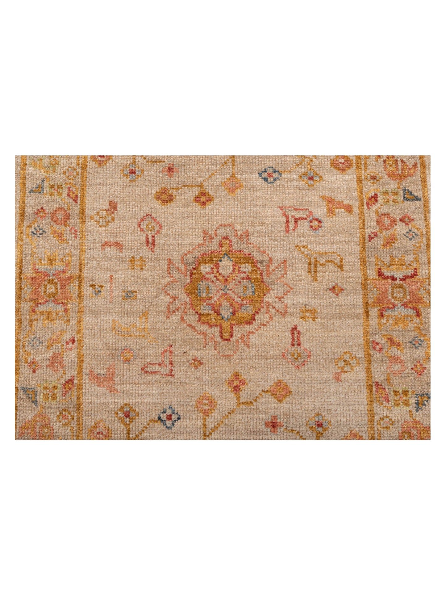Angora Oushak 146492 Ivory Silver 2.7x15.8 Hand Knotted Rug
