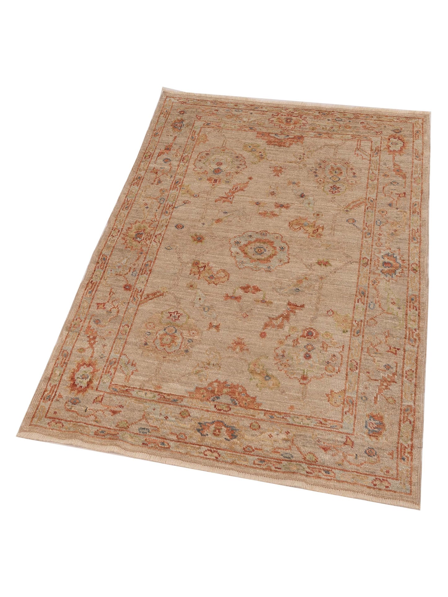 Angora Oushak 149349 Beige Beige 3.11x5.9 Hand Knotted Rug