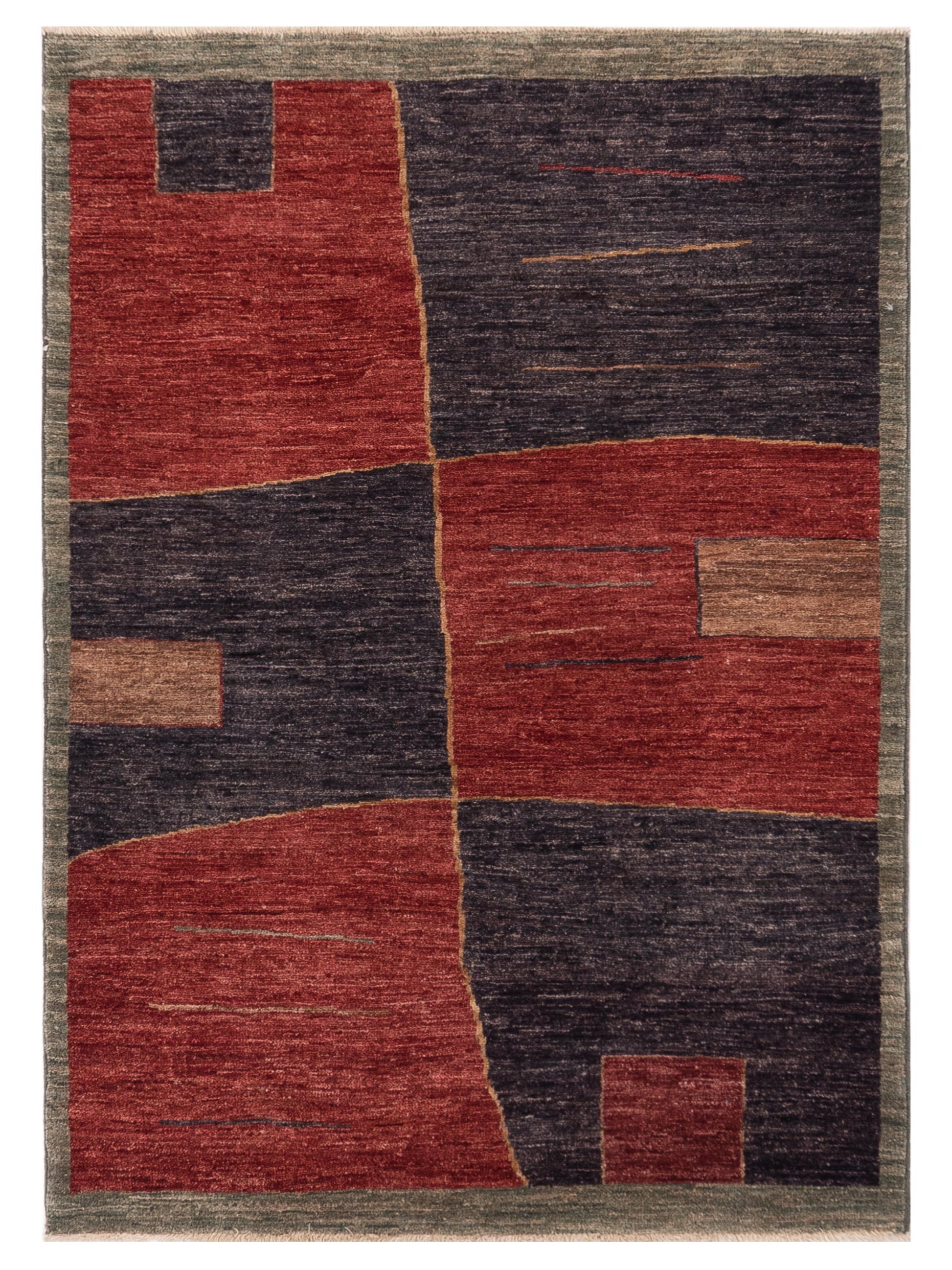 Rajpur Gabbeh  Red Charcoal Contemporary