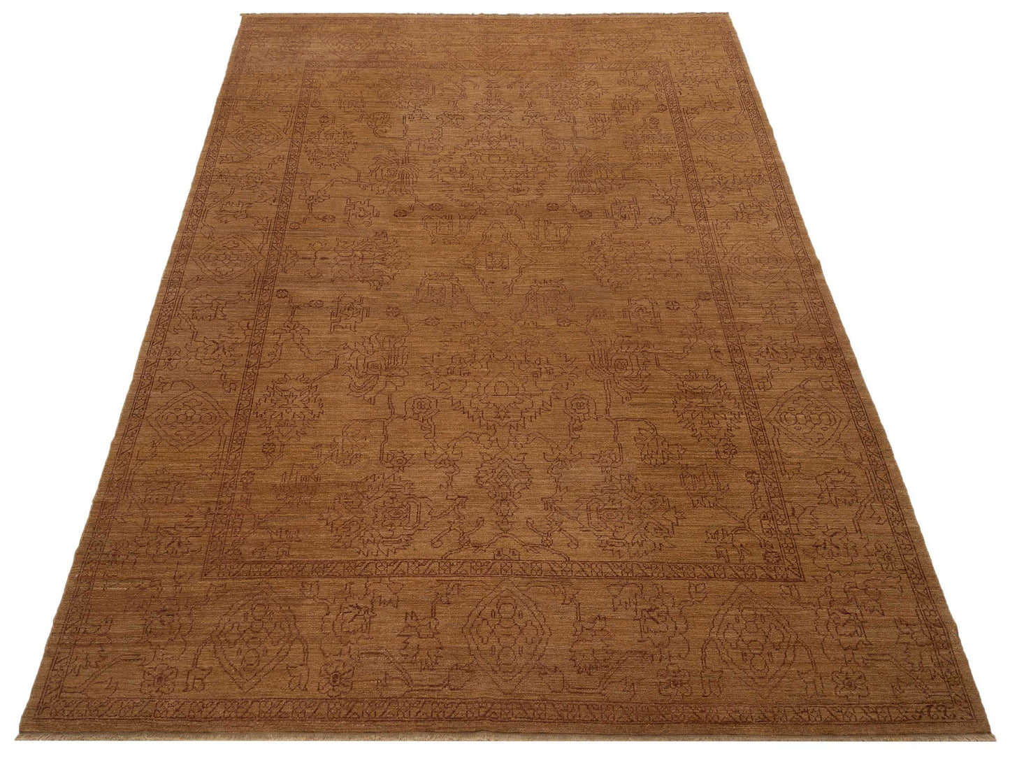 Defne Jade Light Brown Brown 8.2x9.11 Hand Knotted Rug