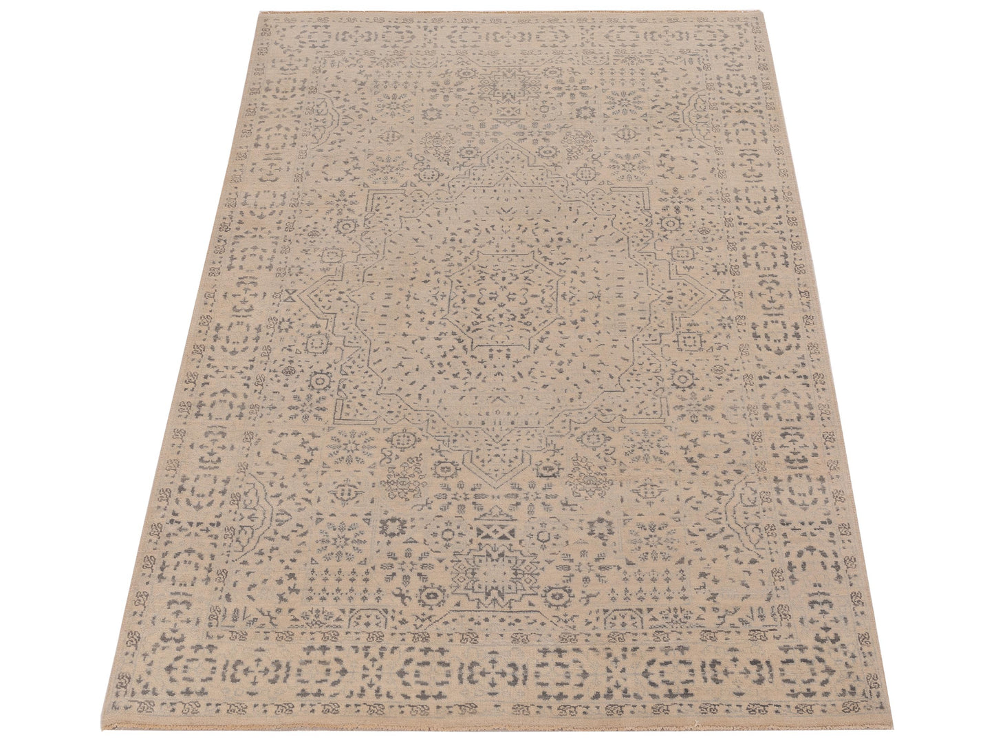 Mamluk 125090 Ivory Ivory 4x5.11 Hand Knotted Rug