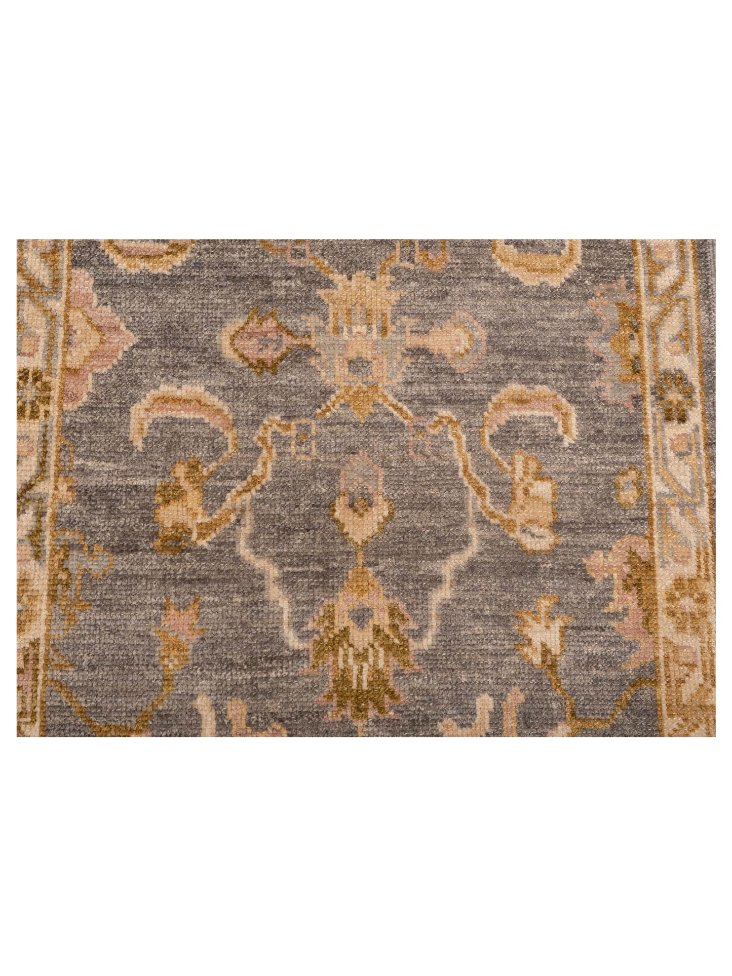 Angora Oushak 141327 Gray Ivory 2.9x7.1 Hand Knotted Rug