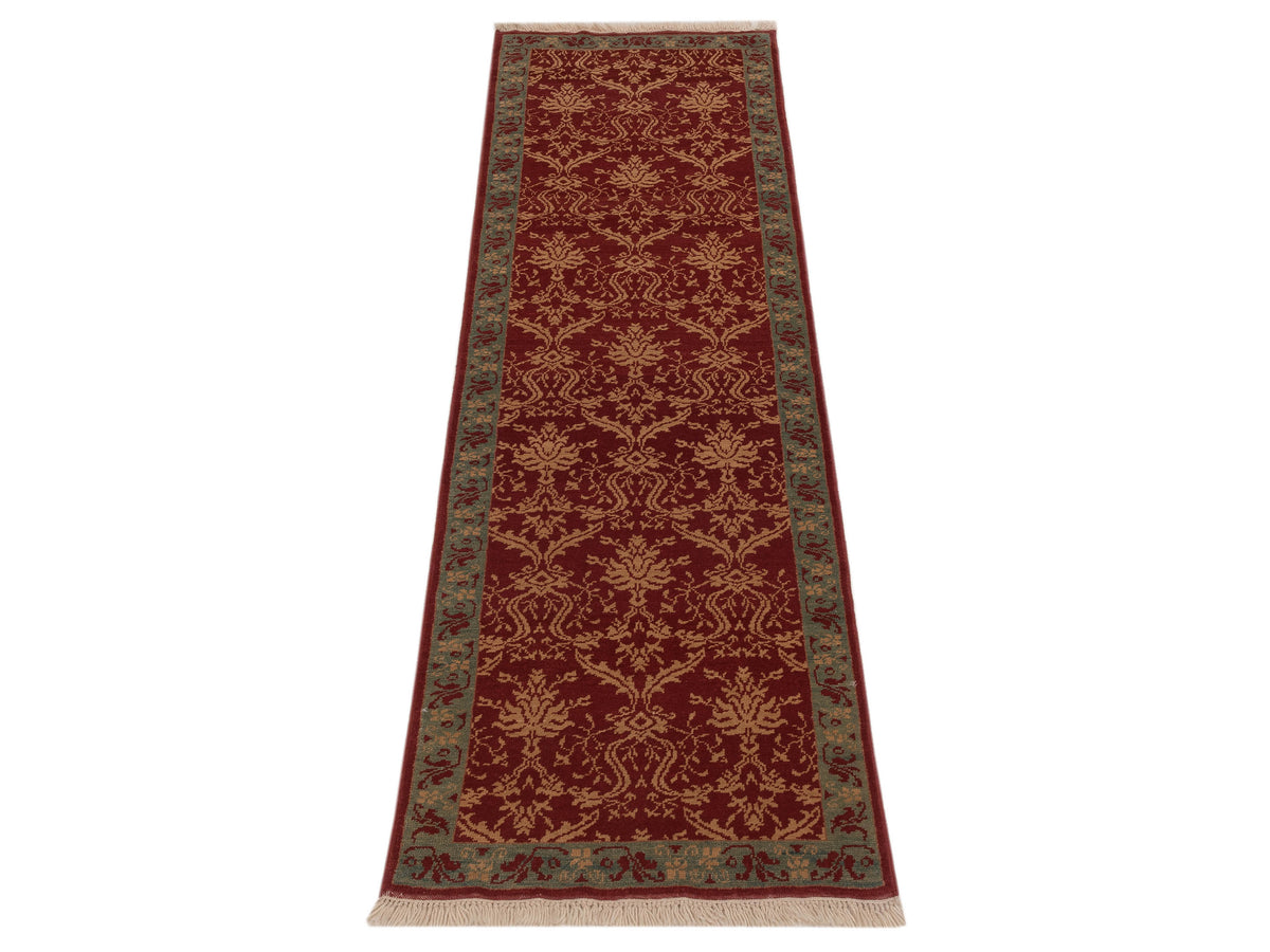 Antique Loom 104497 Red Blue 2.6x8.2 Hand Knotted Rug