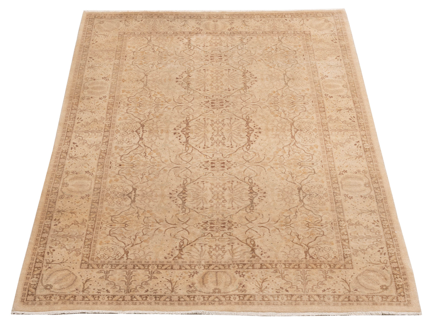 Haji Jalili 111435 Beige Beige 5.1x7.9 Hand Knotted Rug